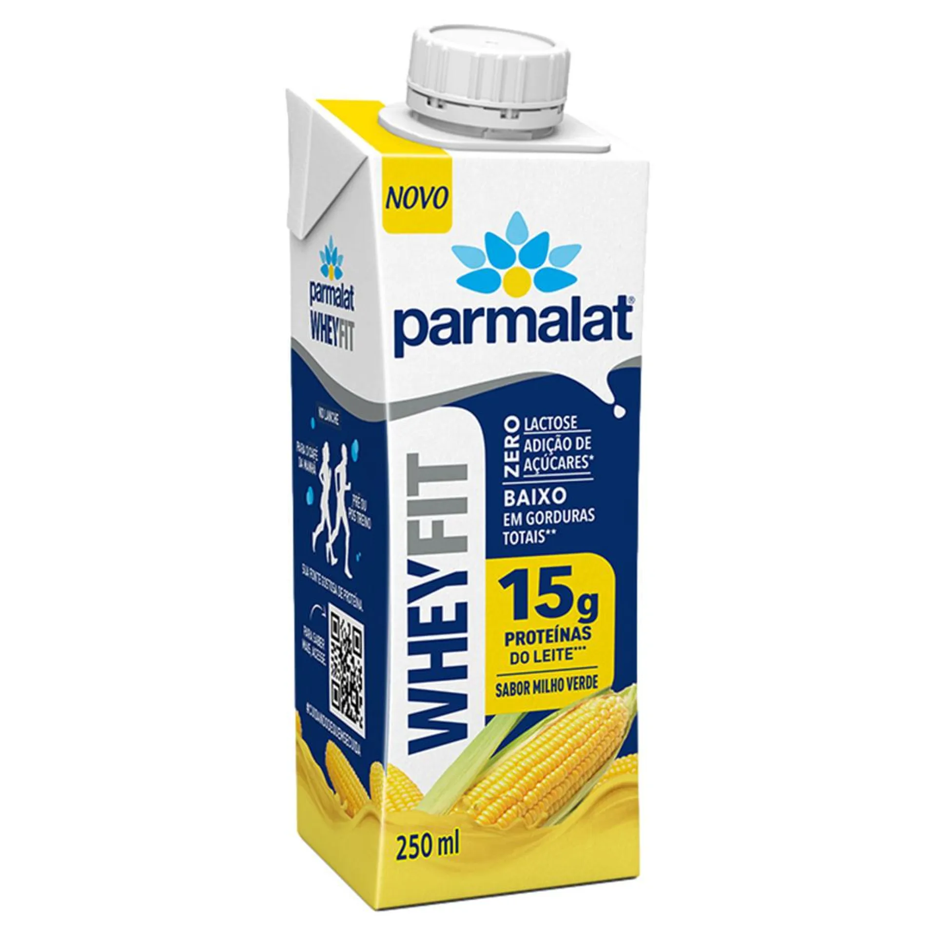 Bebida Láctea UHT Parmalat Wheyfit 15g Proteínas do Leite Zero Lactose Zero Açúcar Milho Verde 250ml