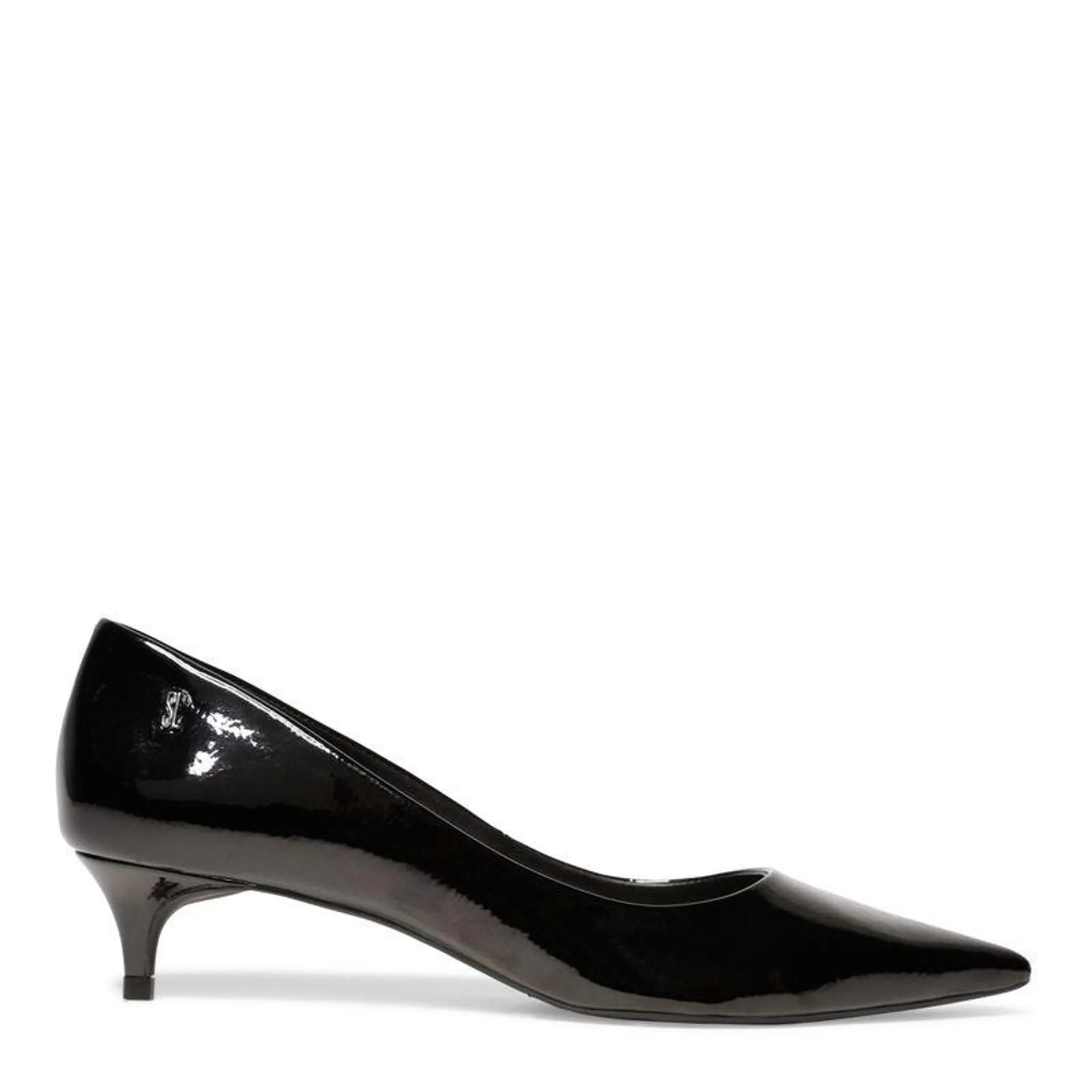 Sapato Scarpin Preto Verniz Salto Kitten
