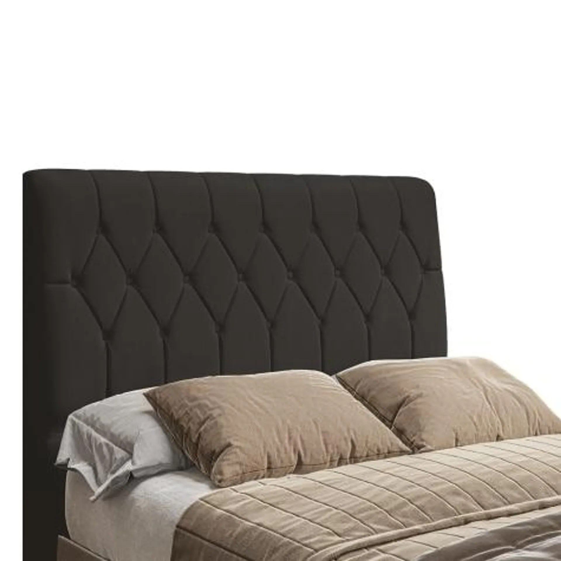 Cabeceira Para Cama Box Casal Istambul Dobuê 1.40m Com Capitonê Chocolate Suede