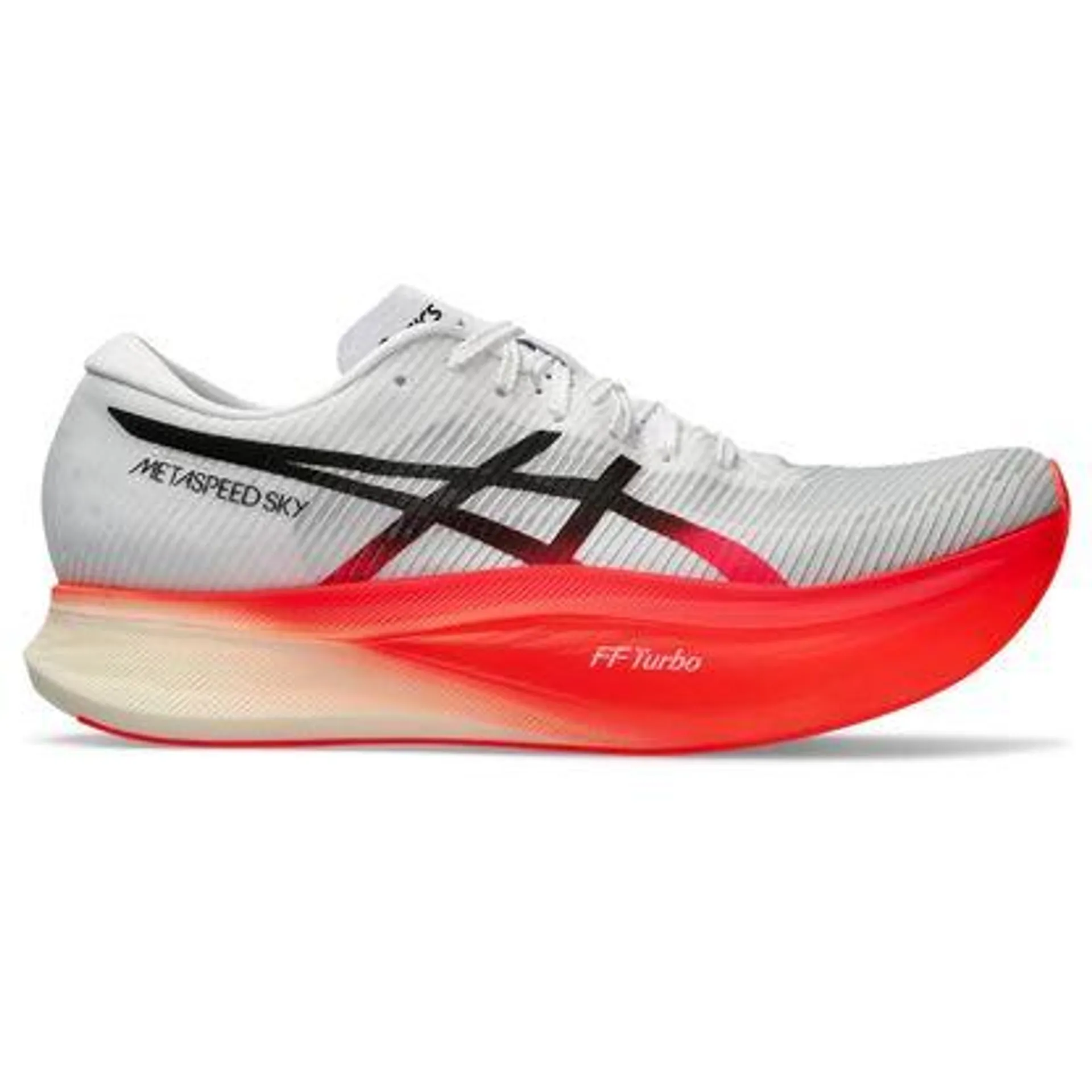 Tênis ASICS Metaspeed Sky+ - Unissex - Branco com Vermelho e Preto