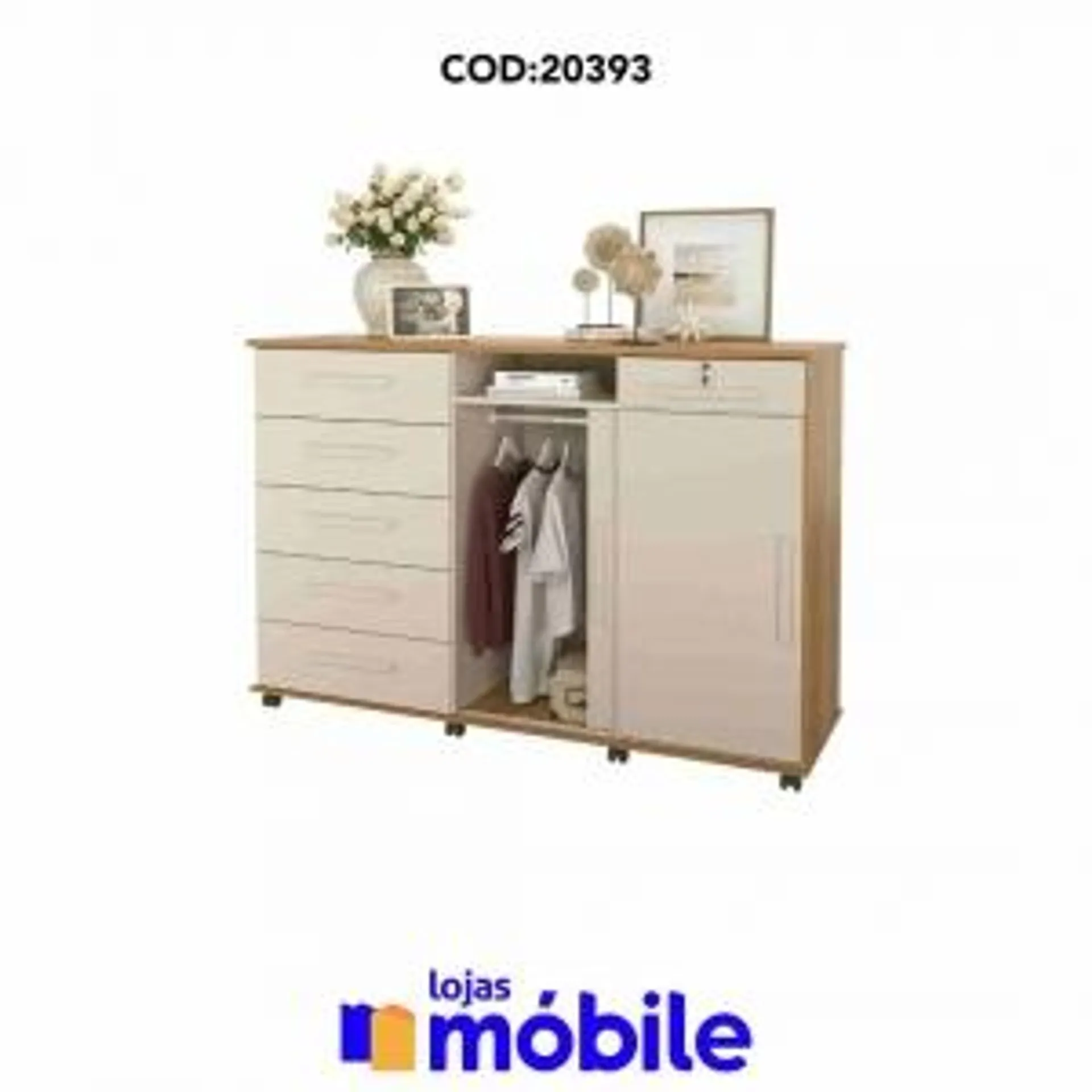 Cômoda 123x176cm 2 Portas e 6 Gavetas (20393)