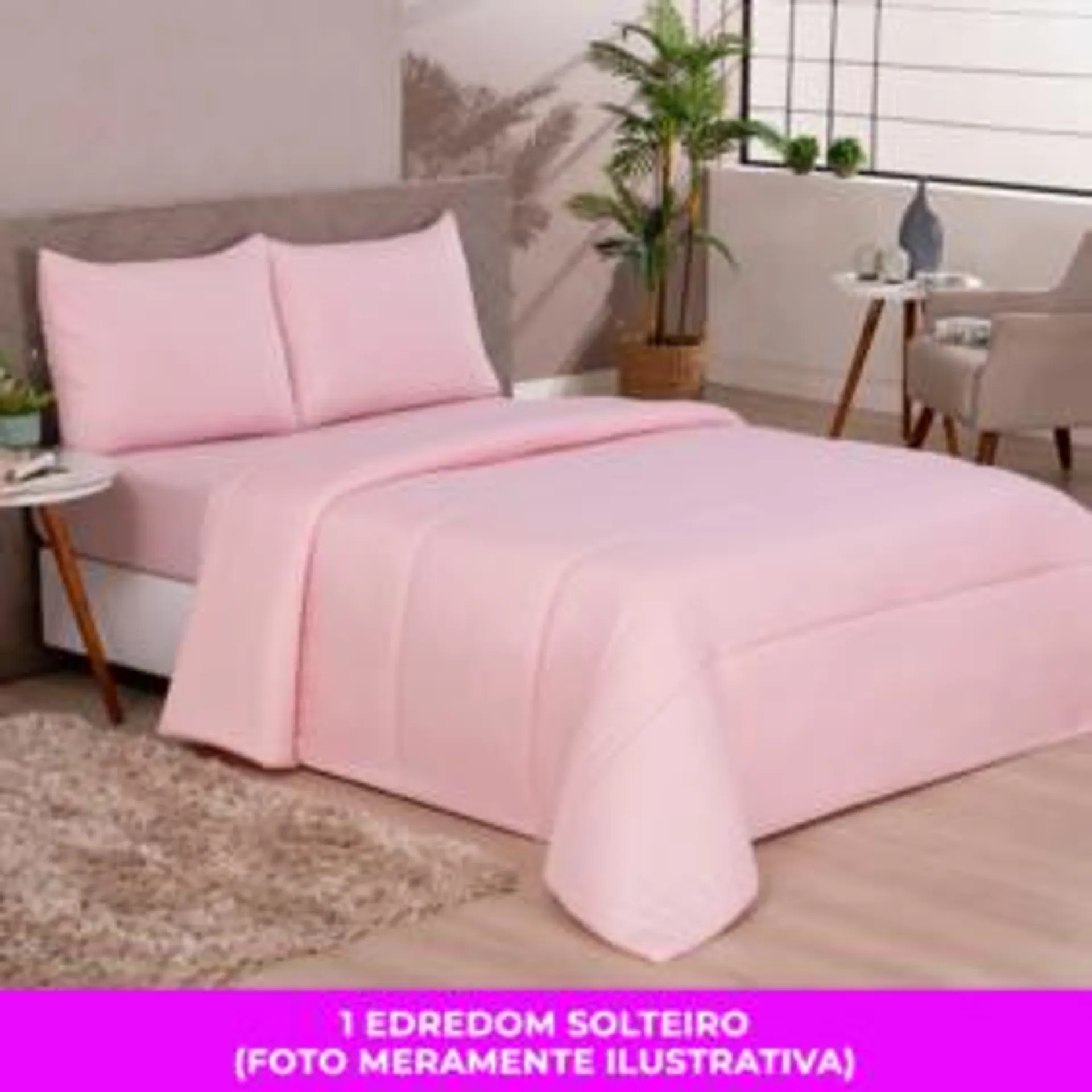 Edredom Solteiro Microfibra Colors Rosa Glacê Vestcasa