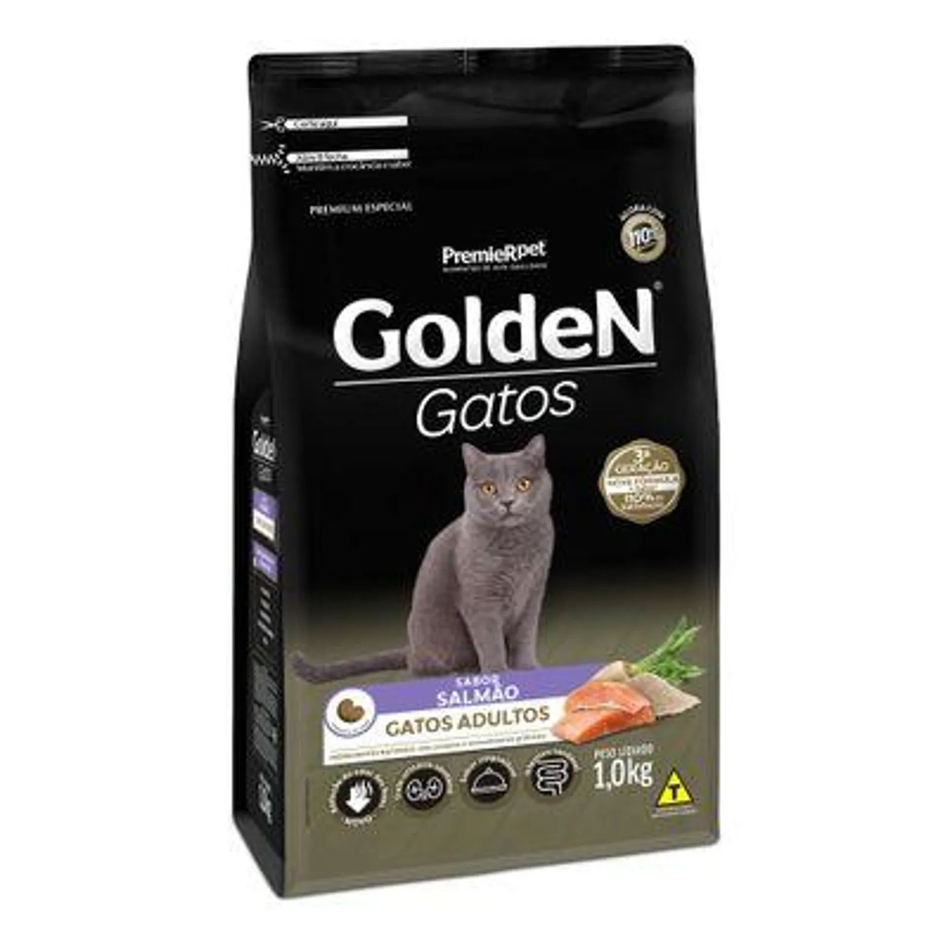 Ração Golden Gatos Adultos Salmão 1kg