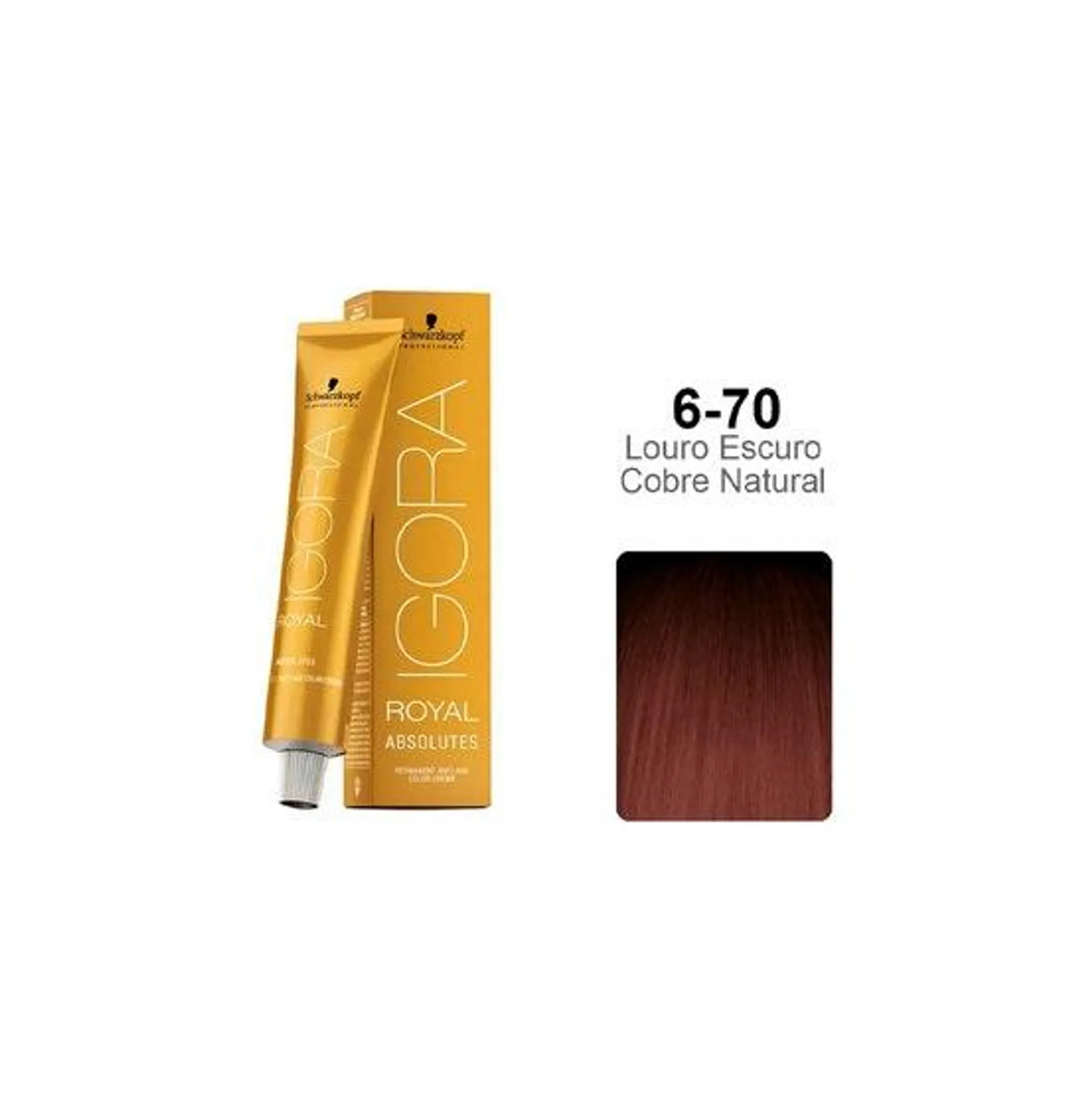 Tintura Schwarzkopf Igora Absolutes 6.70 Louro Escuro Cobre Natural