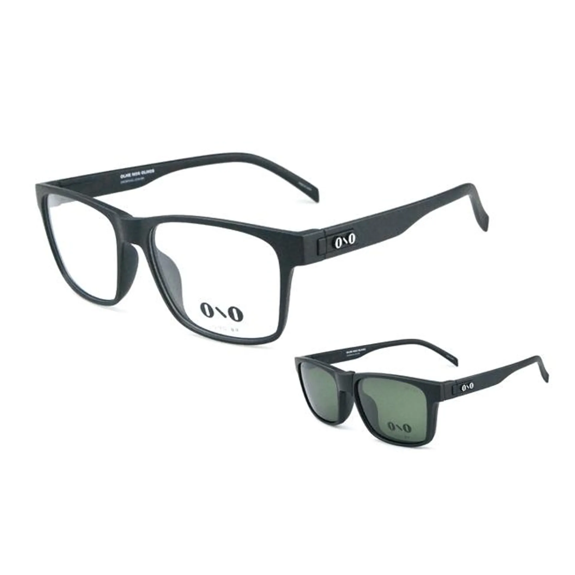 Óculos Clipon Ono, Meaípe, modelo ON0031CP, cor preto fosco, tamanho 56