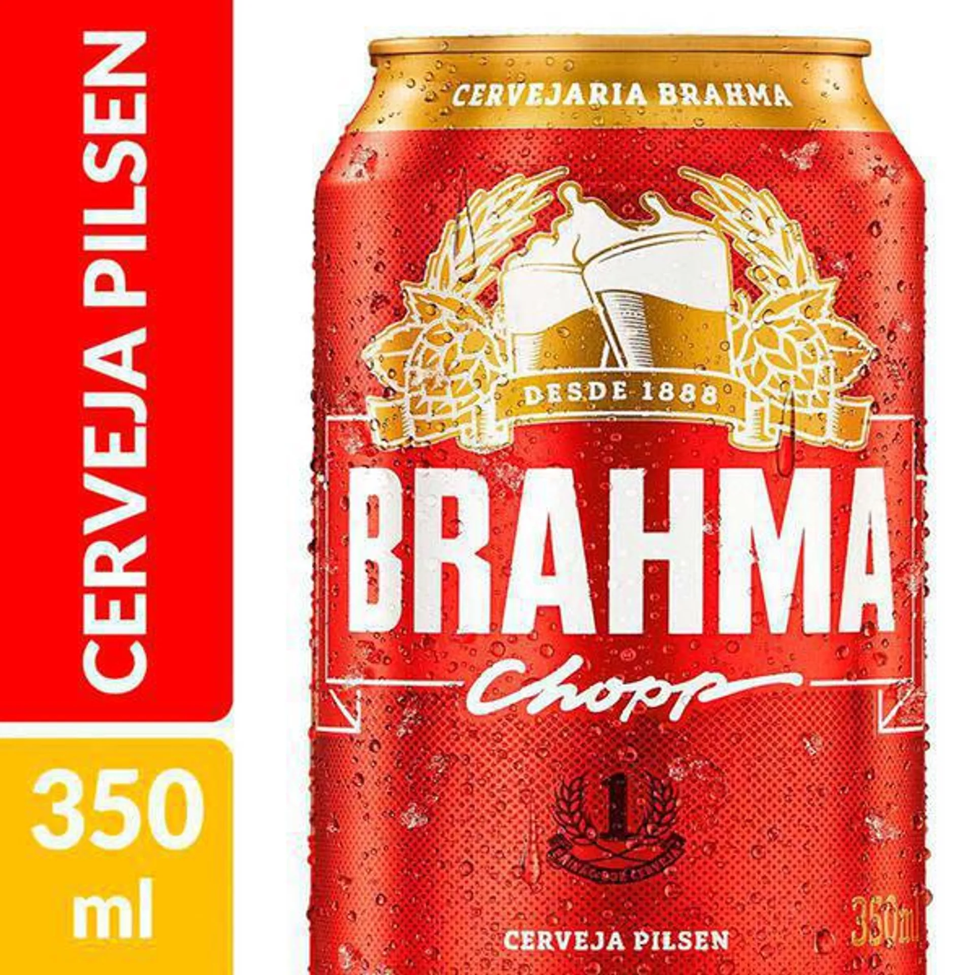 Cerveja Pilsen Brahma Lata 350ml ( *Proibido pgmt no cartão vale alimentação e refeição*)