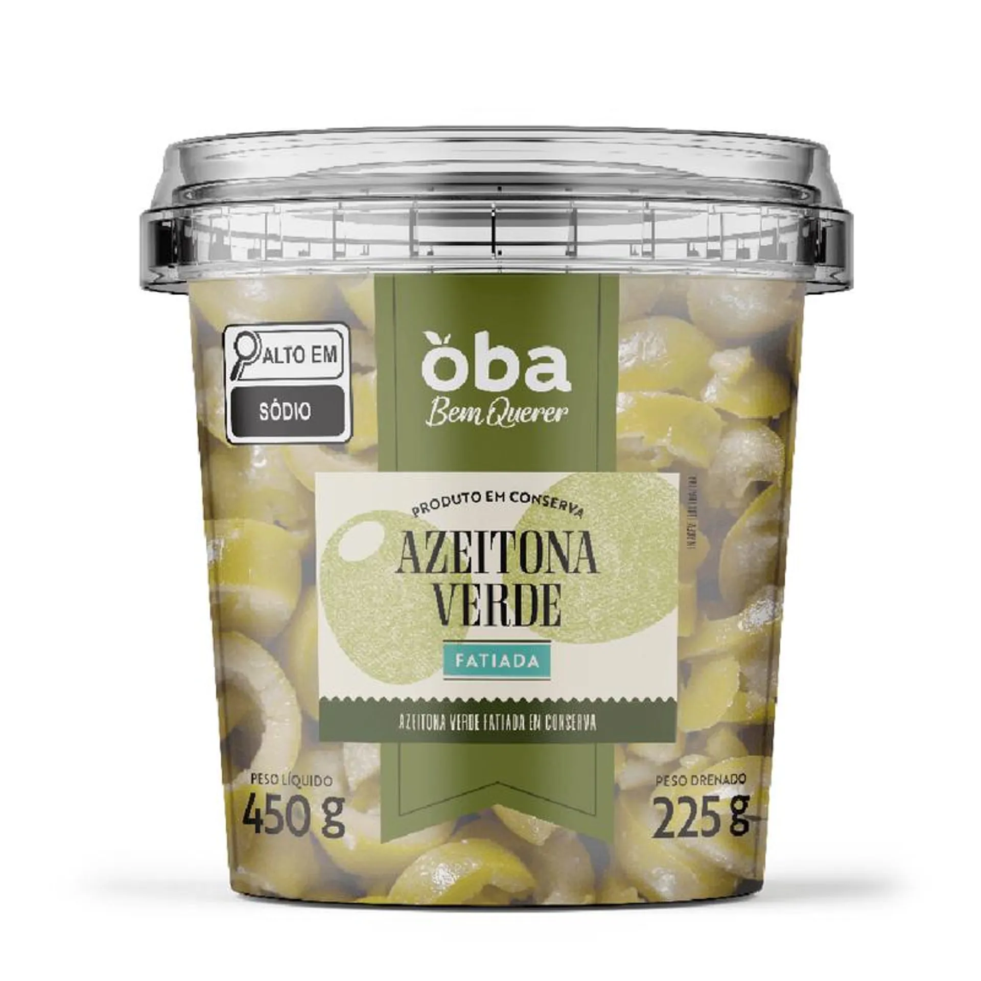 Azeitona Verde Fatiada Em Conserva Oba Bem Querer 225g