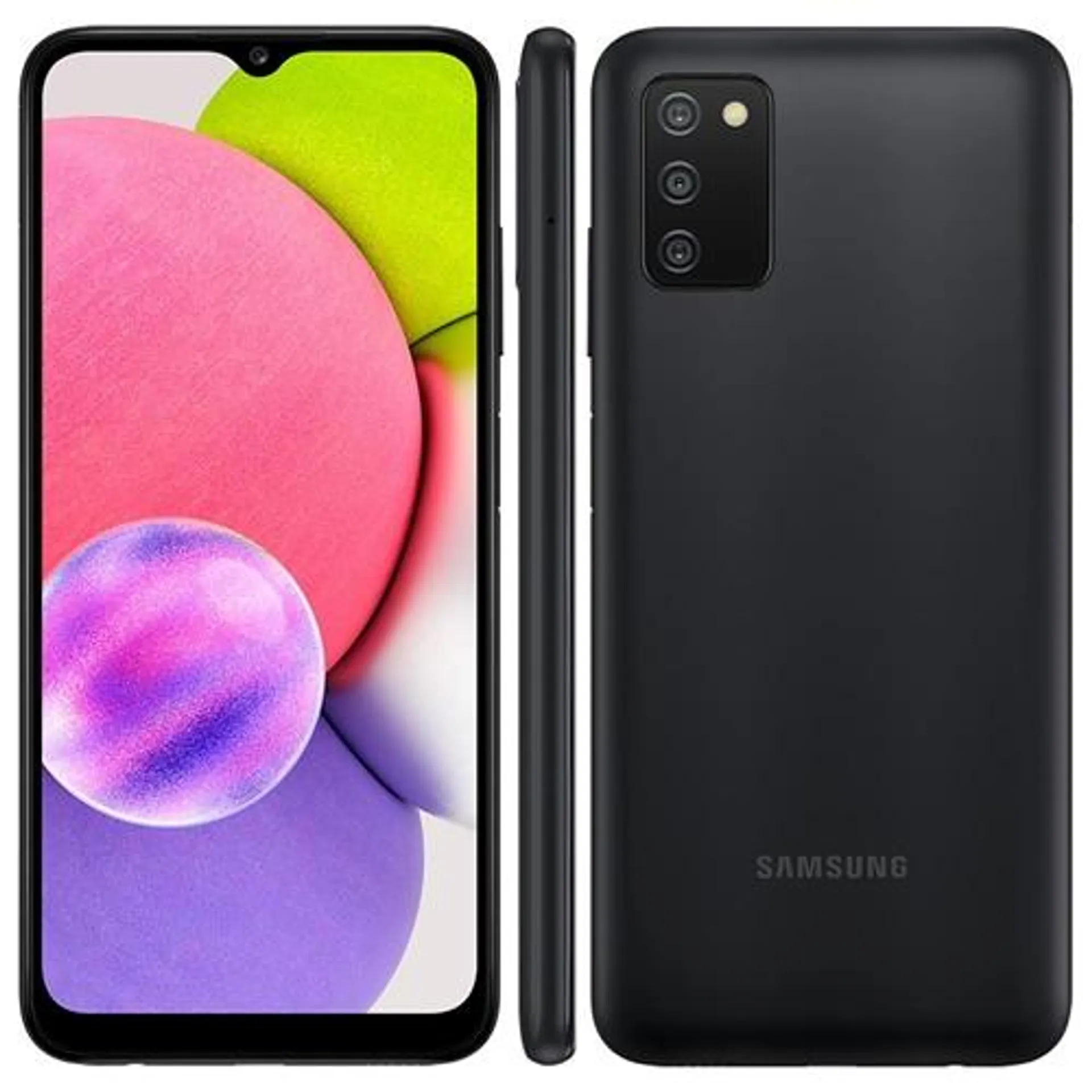 Smartphone Samsung Galaxy A03s Câmera Tripla Traseira Tela Infinita de 6.5" 64GB 4GB RAM Octa Core