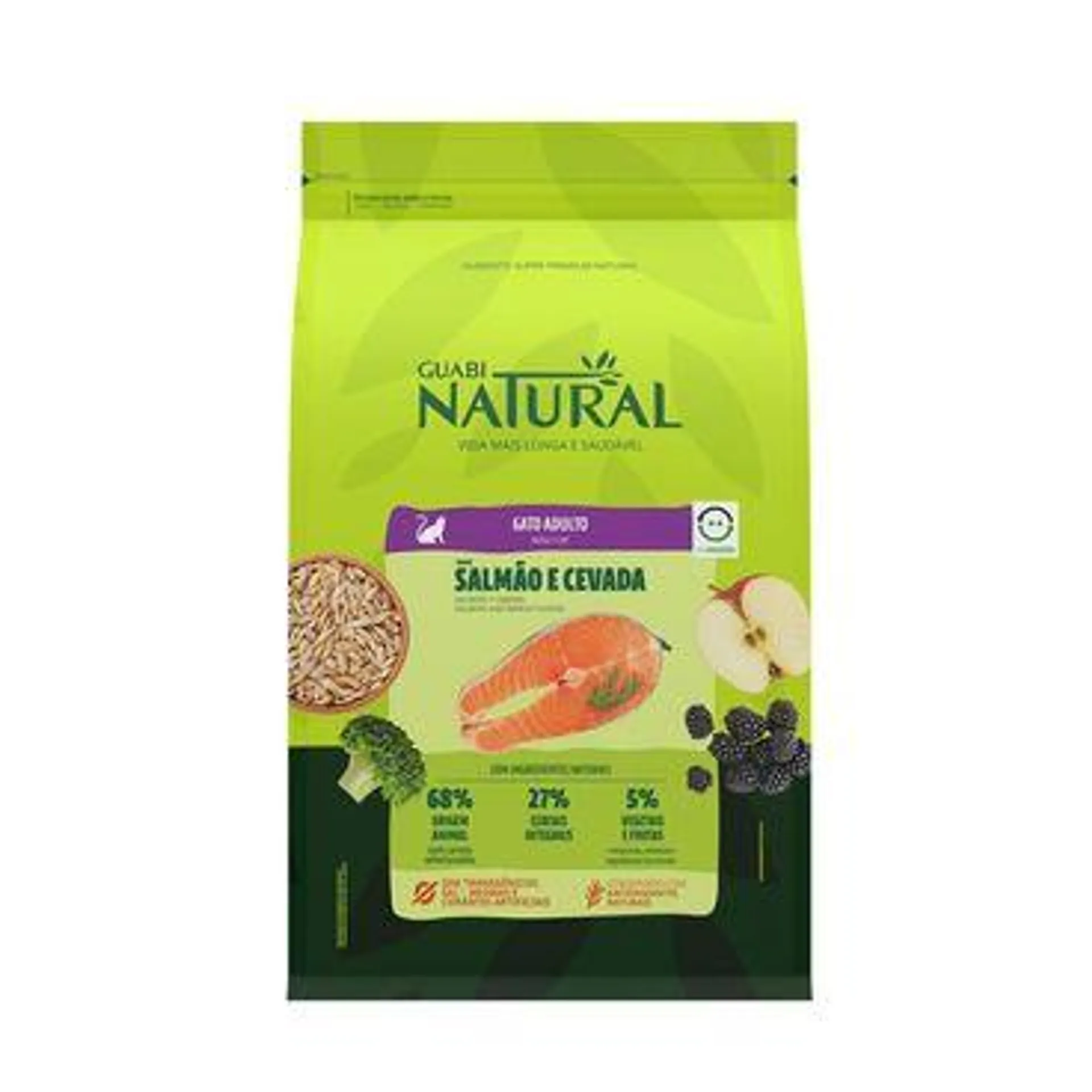 Ração Guabi Natural Gatos Adultos Salmão e Cevada 1,5 kg