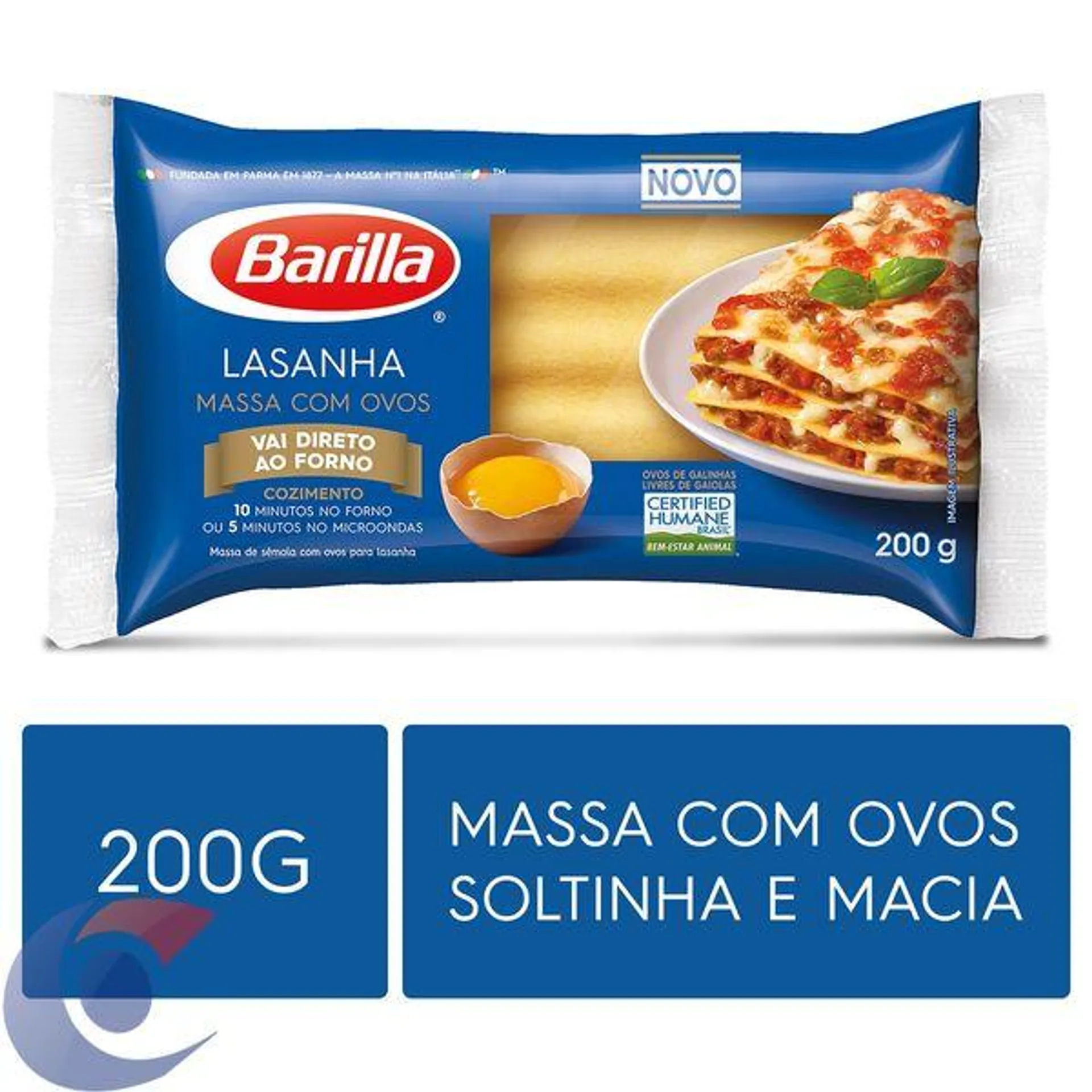 Massa Para Lasanha Com Ovos Barilla 200g