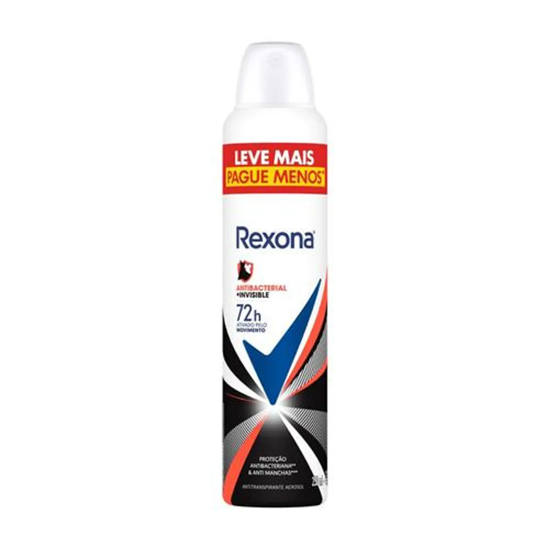 Desodorante Antitranspirante Aerossol Rexona Antibacterial + Invisible 250ml