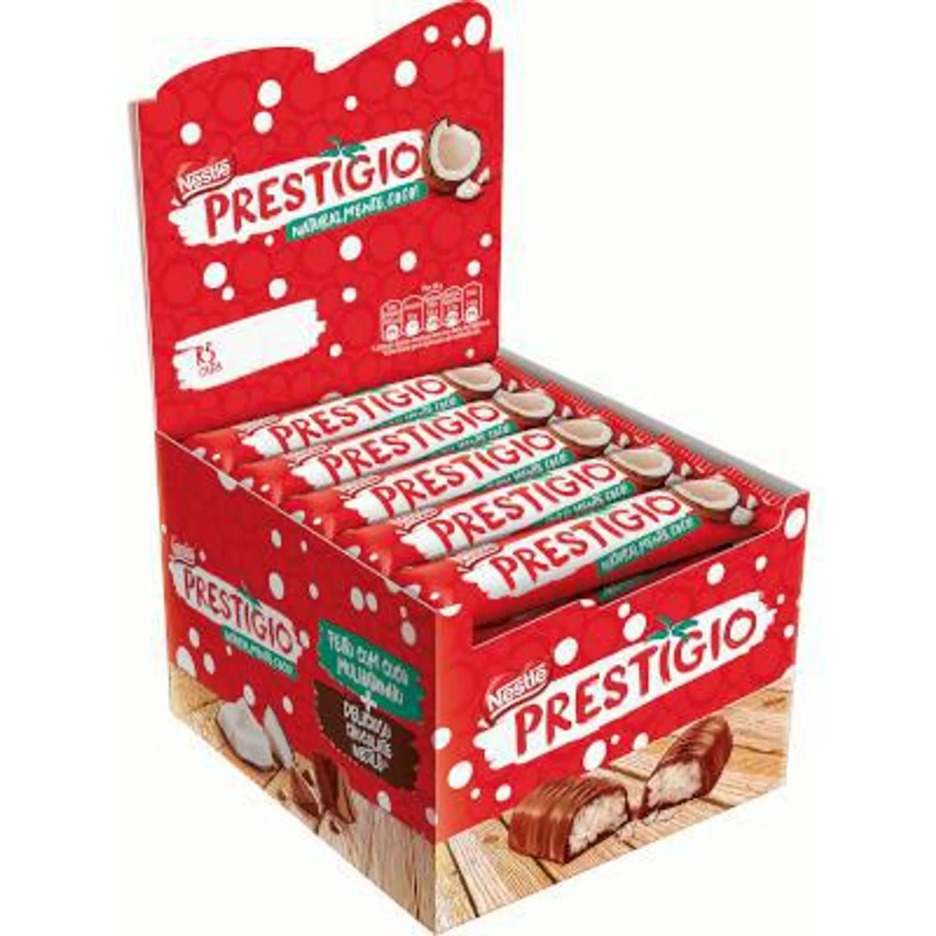 Chocolate Recheado com Coco caixa 30 unidades de 33g - Nestlé/Prestígio