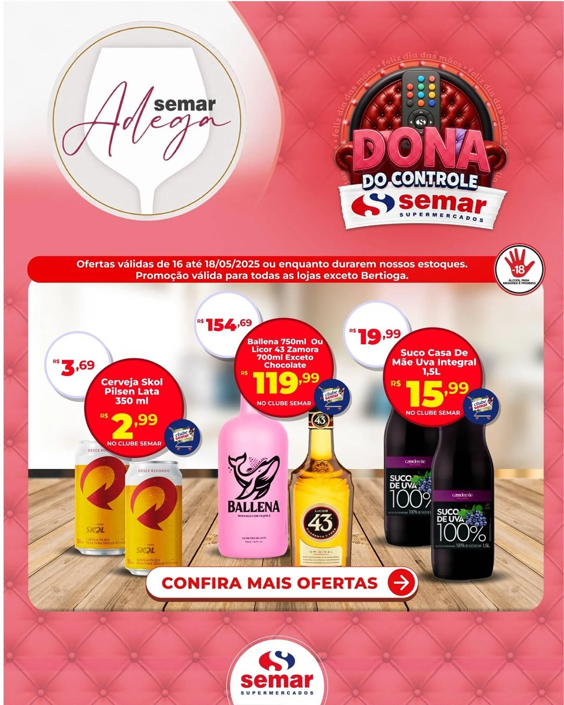 Encarte de Catálogo Semar Supermercado 16 de maio até 18 de maio 2025 - Pagina 1