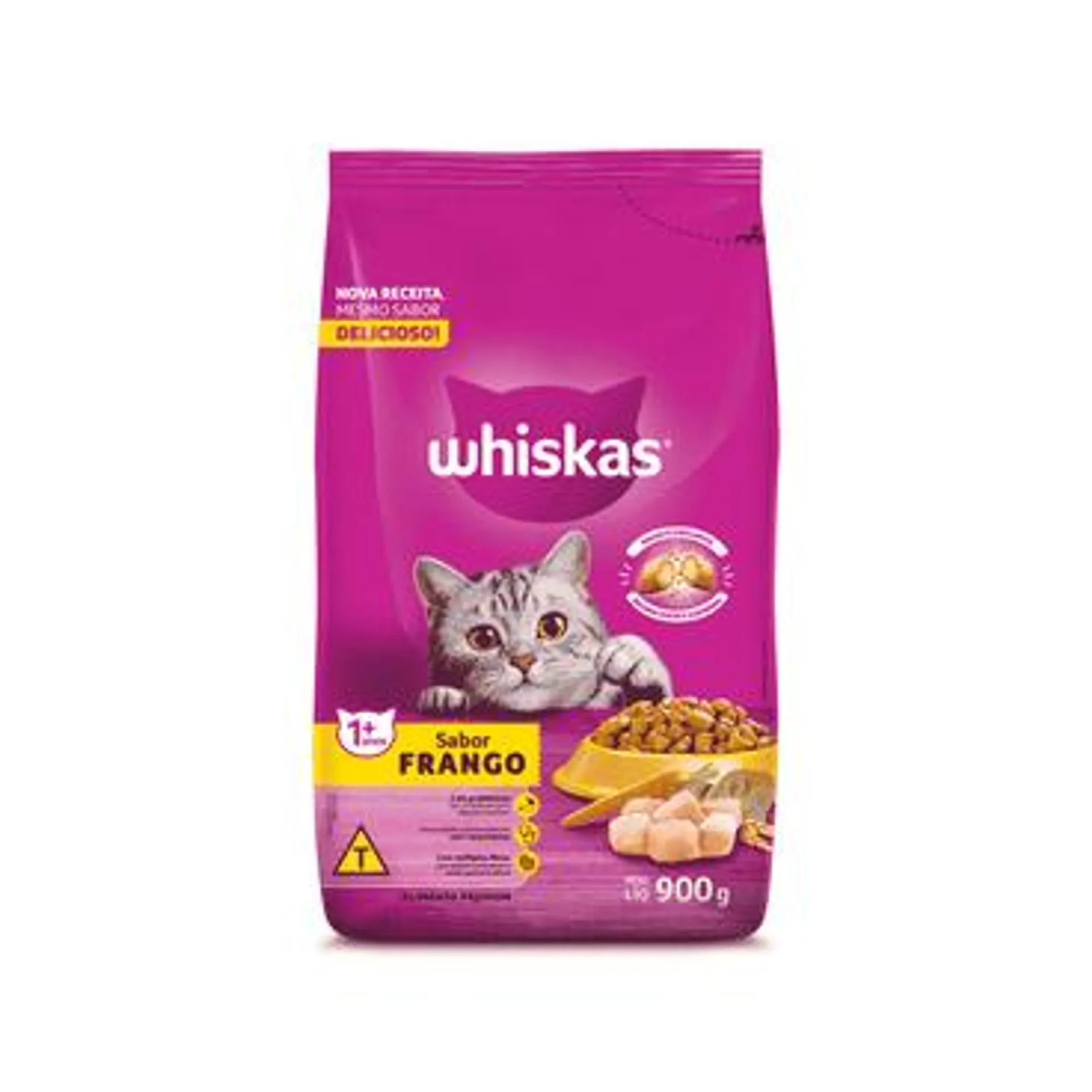 Ração Whiskas Gatos Adultos Frango 900 g