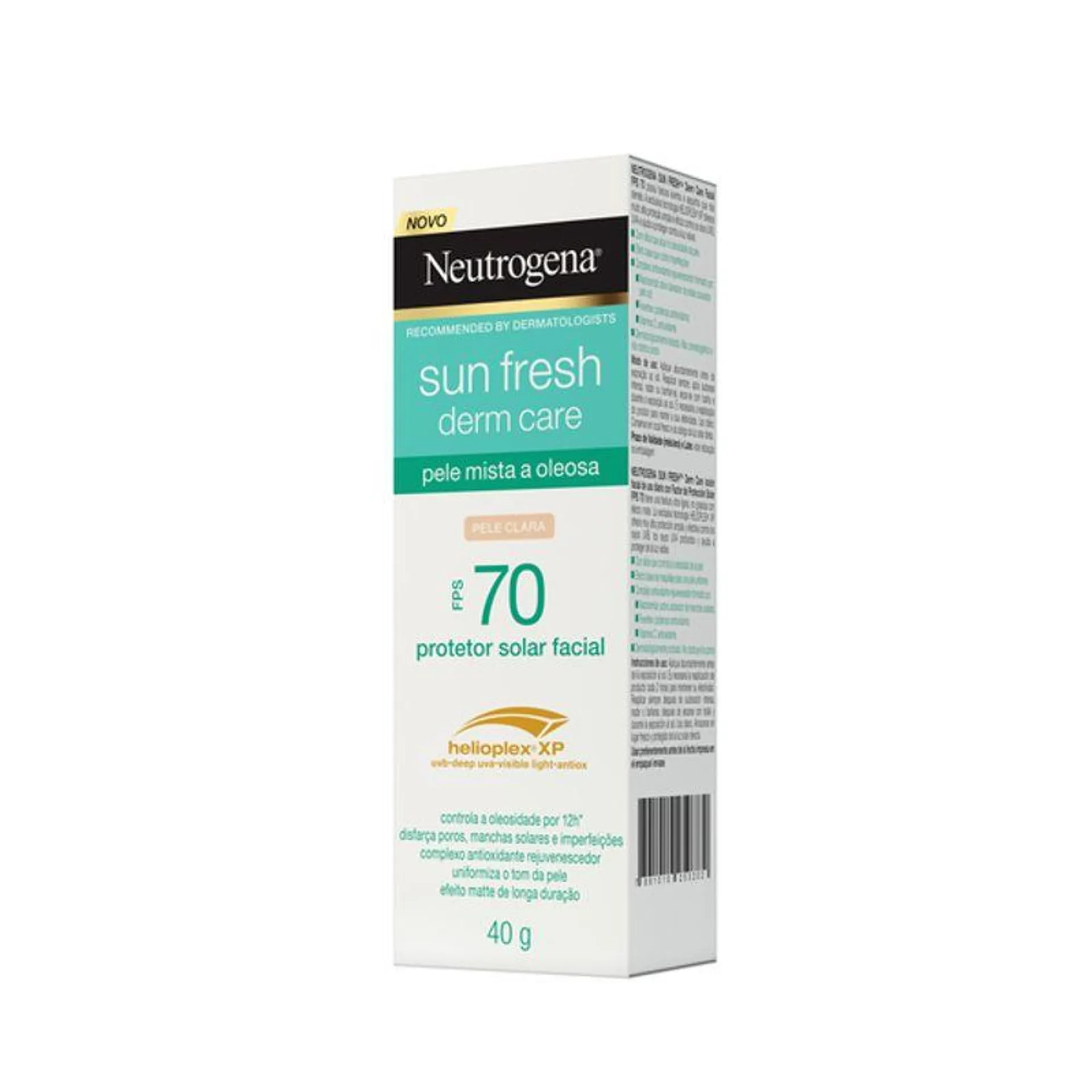 Protetor Solar Facial Neutrogena Sun Fresh Derm Care Pele Clara FPS70 40g