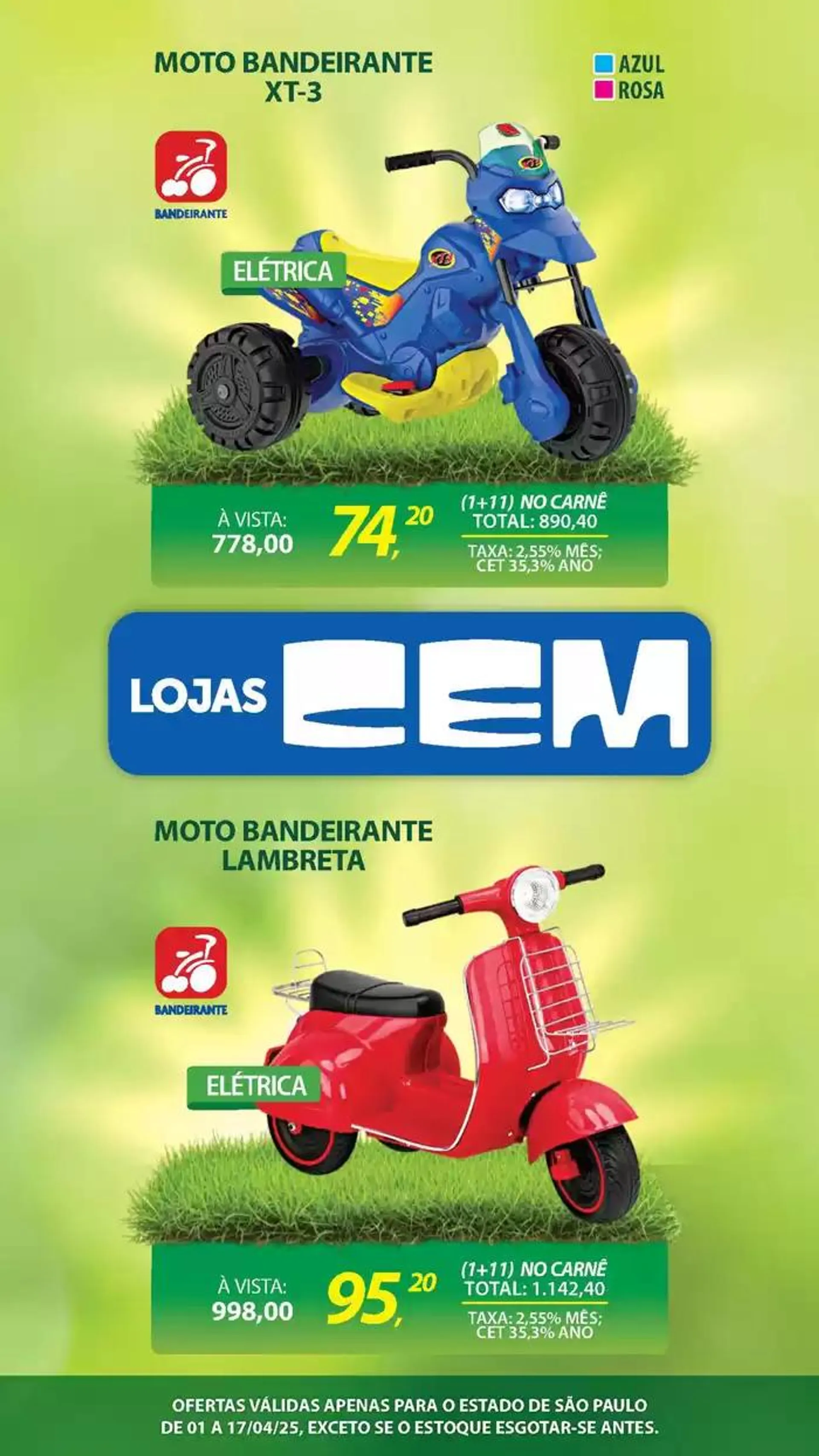 Encarte de Encarte Lojas Cem 3 de abril até 17 de abril 2025 - Pagina 105