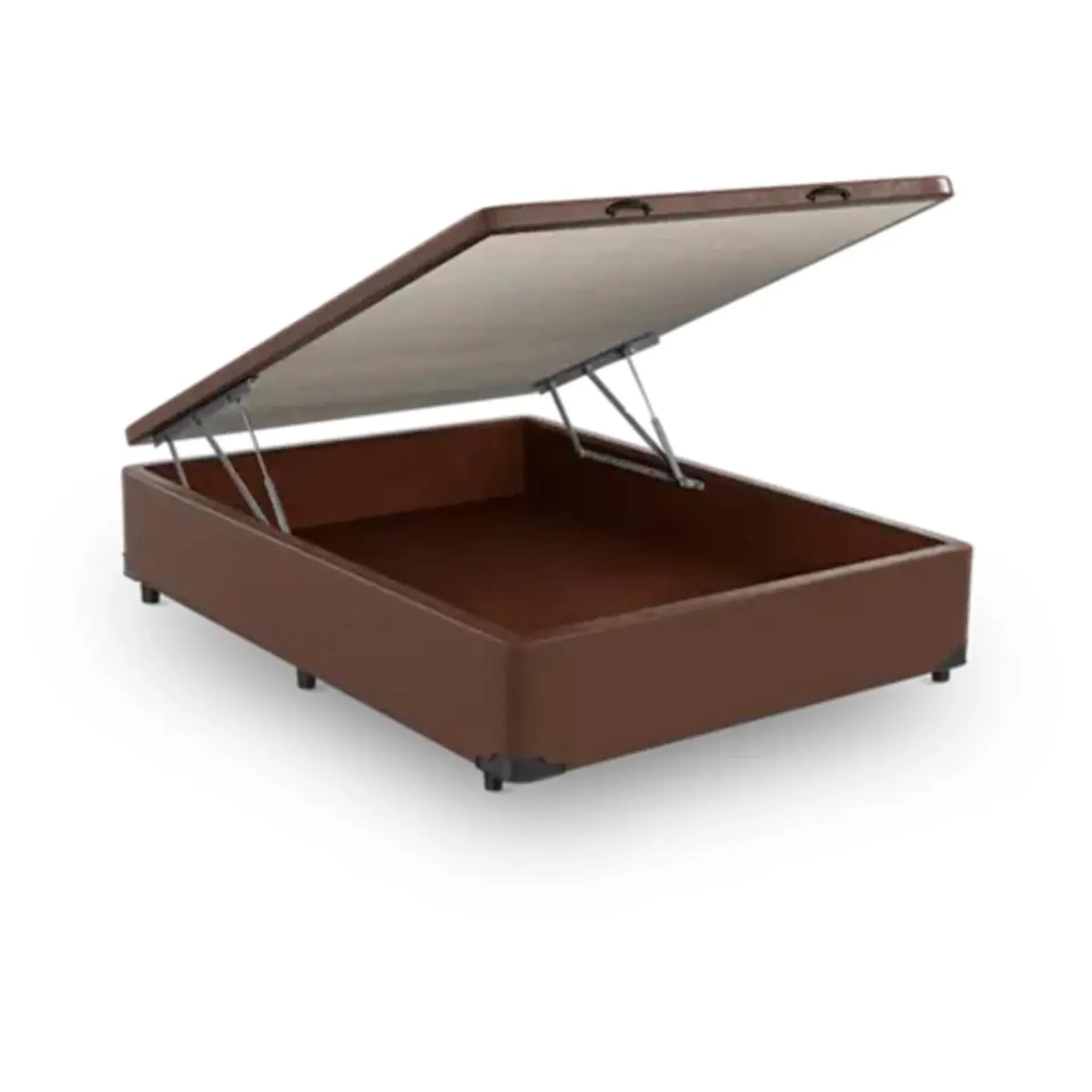 BASE CAMA BOX COM BAÚ ABERTURA FRONTAL KORANO MARROM