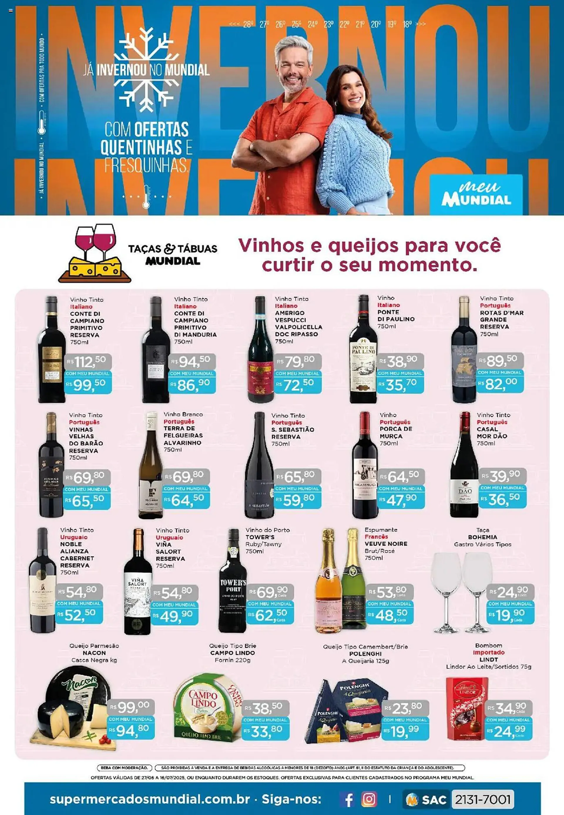 Encarte de Catálogo Supermercados Mundial 27 de junho até 16 de julho 2025 - Pagina 1