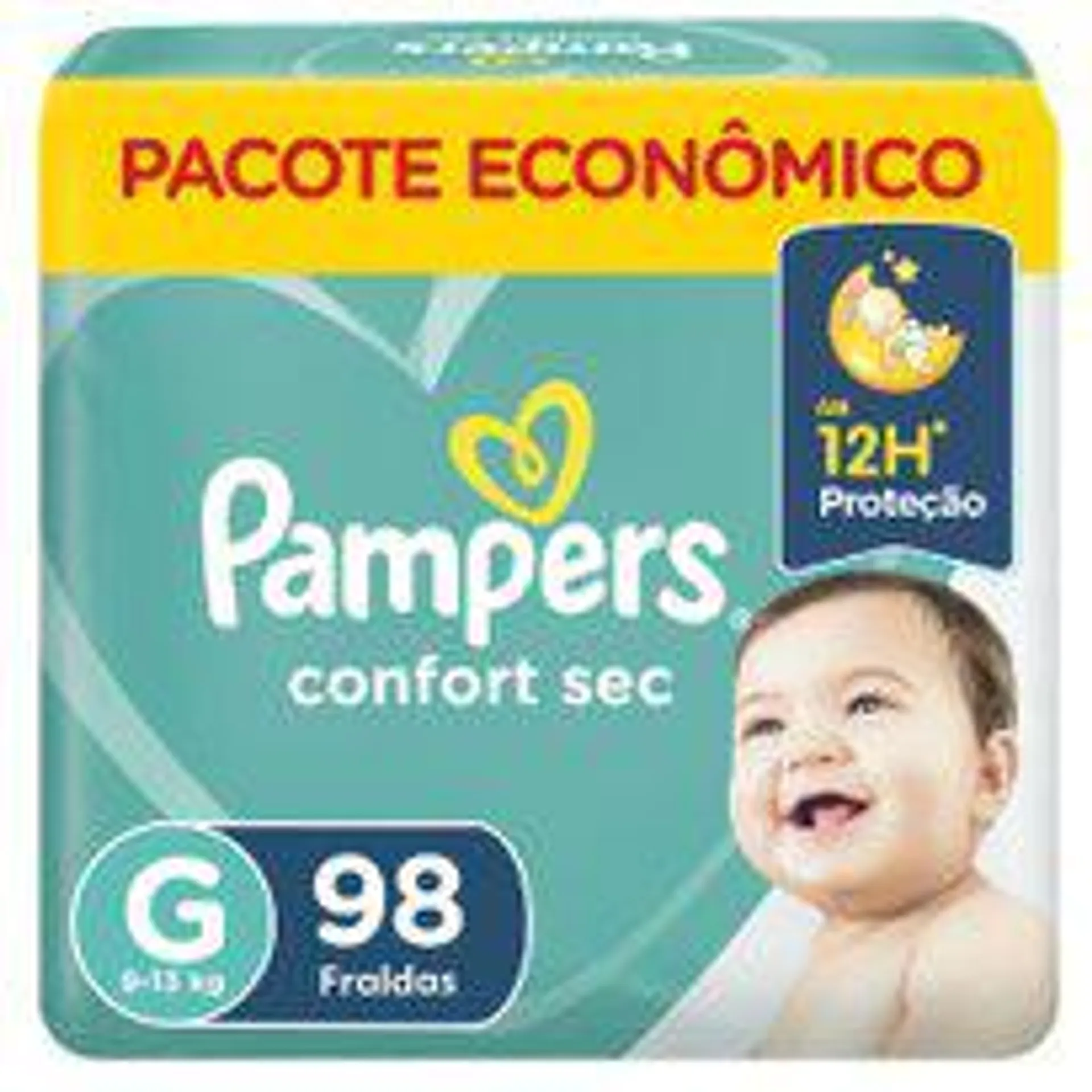 Fralda Pampers Confort Sec Max G Com 98 Unidades