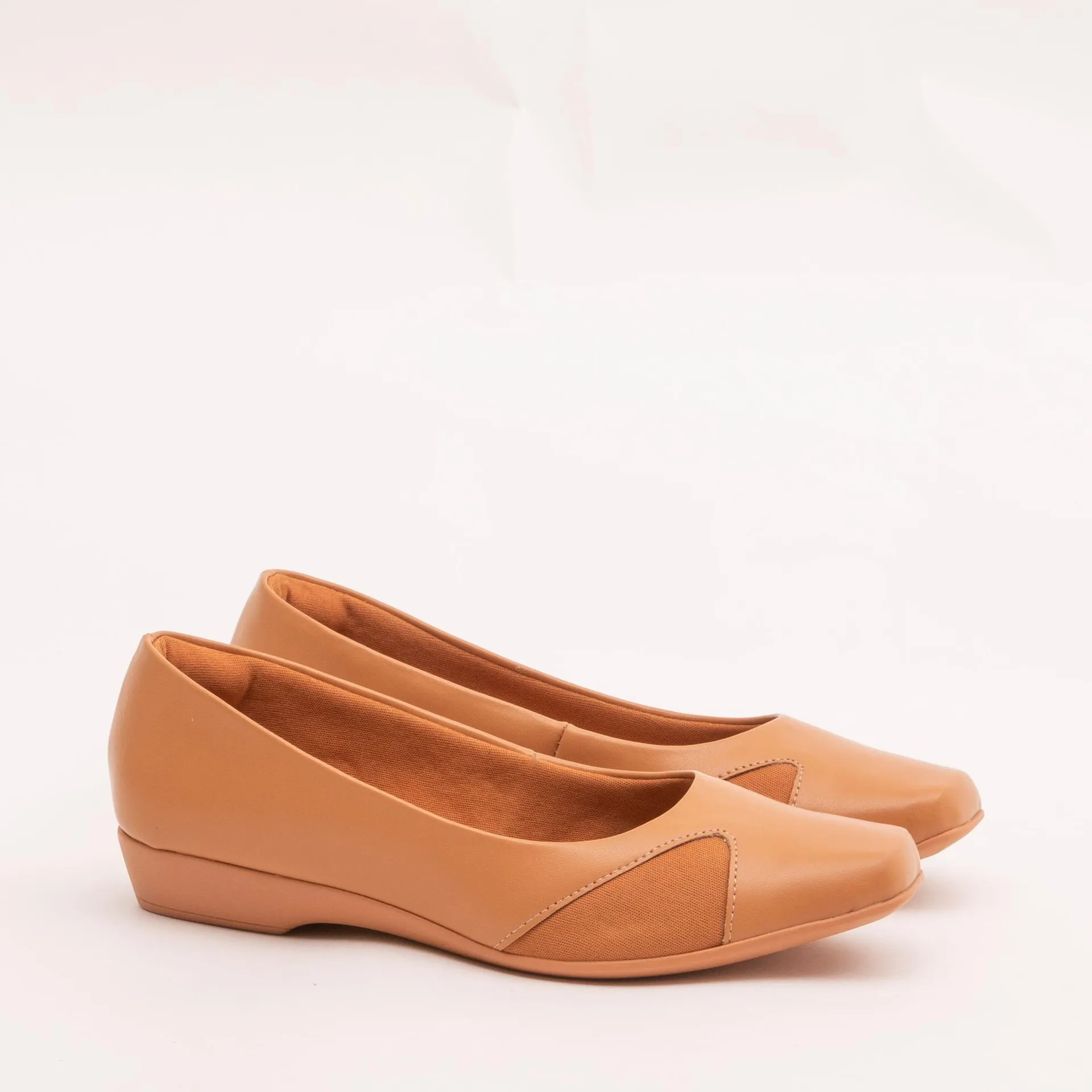 Sapatilha bico quadrado comfort - BISCUIT