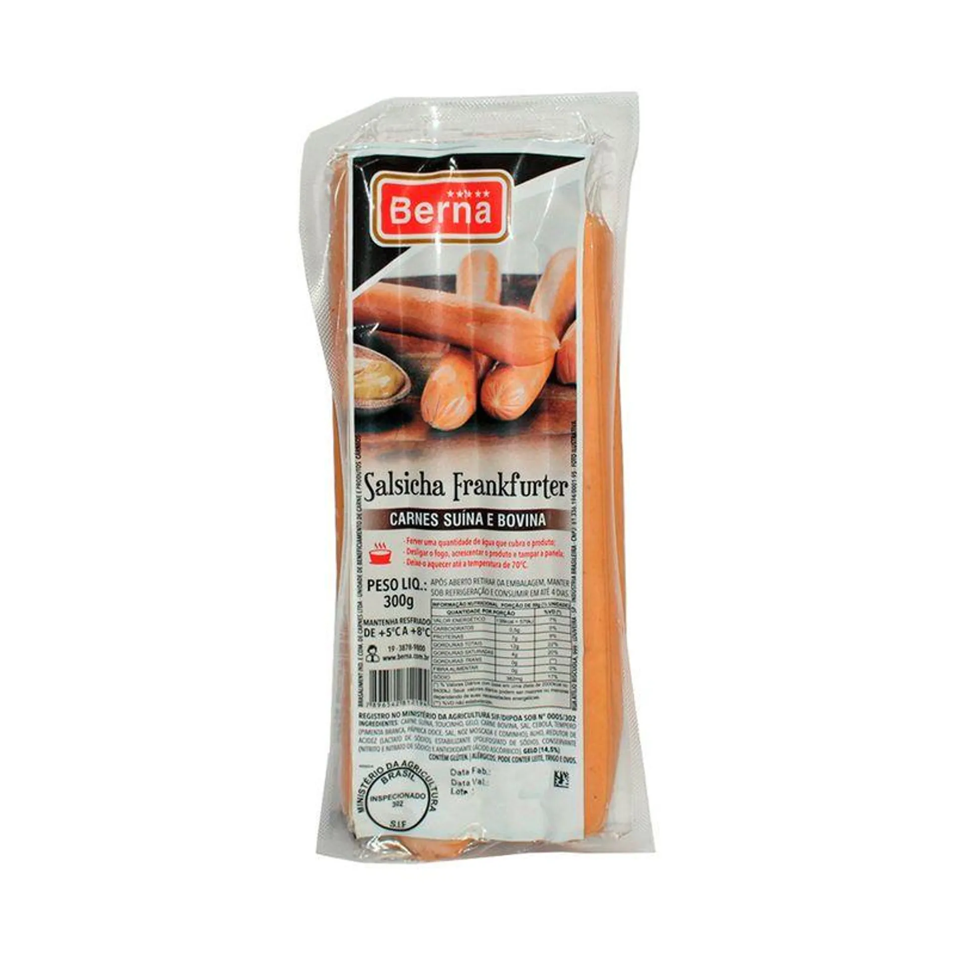 Salsicha Frankfurter Berna 300 G