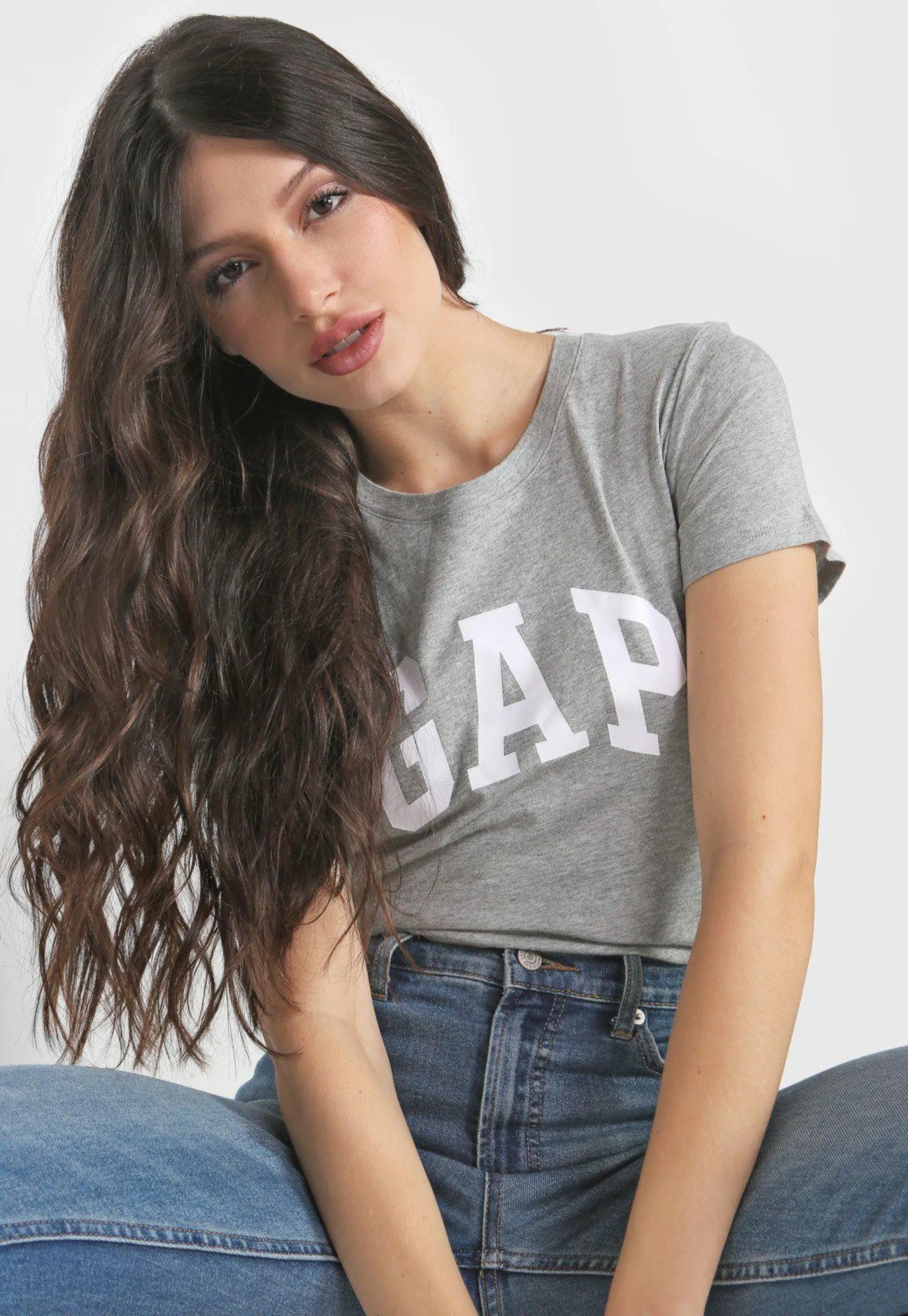 Camiseta GAP Logo Cinza