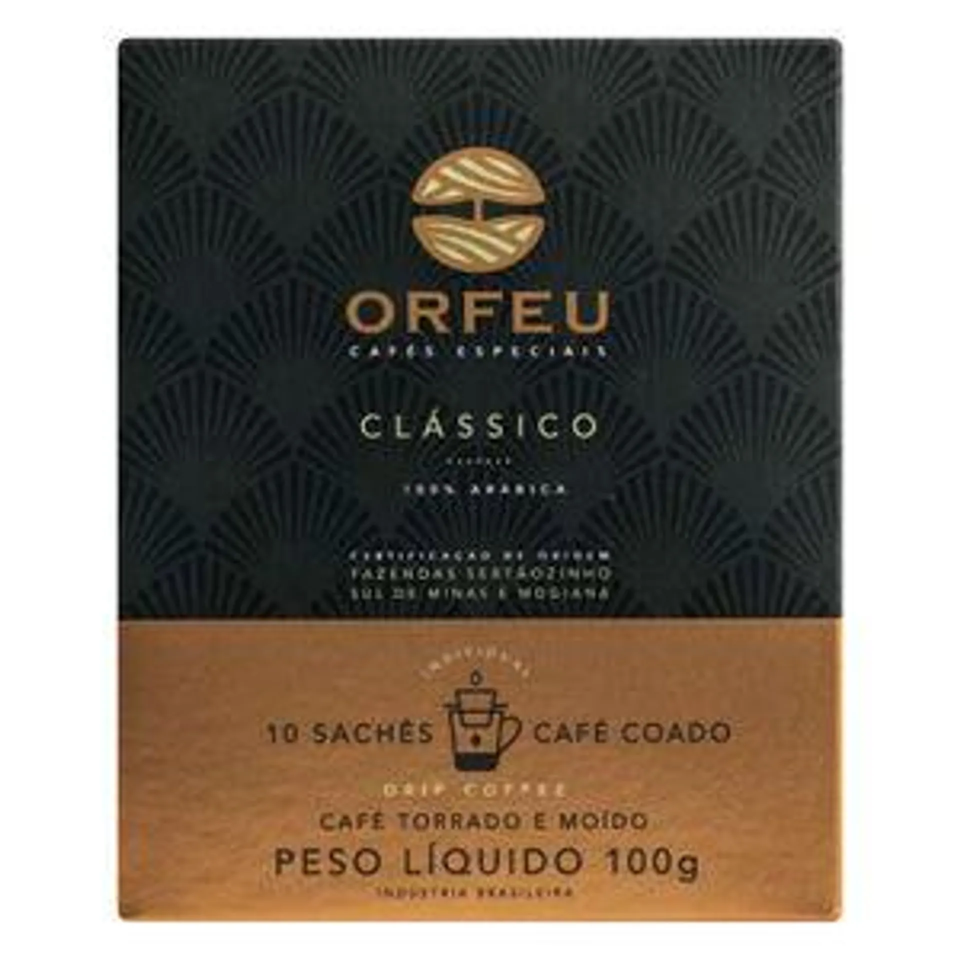 Café Orfeu Clássico Drip Coffee Com 10 Unidades - 100g