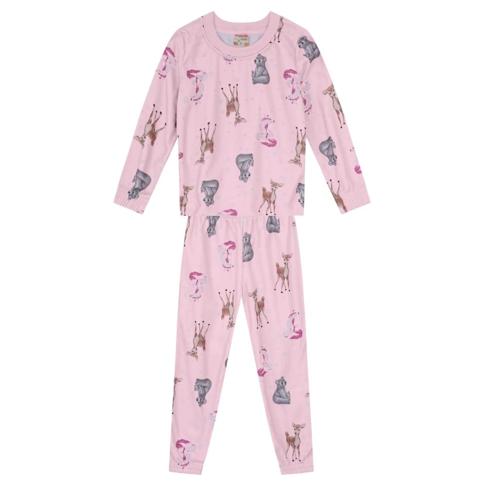 Pijama Infantil Menina Com Blusão E Jogger Brandili