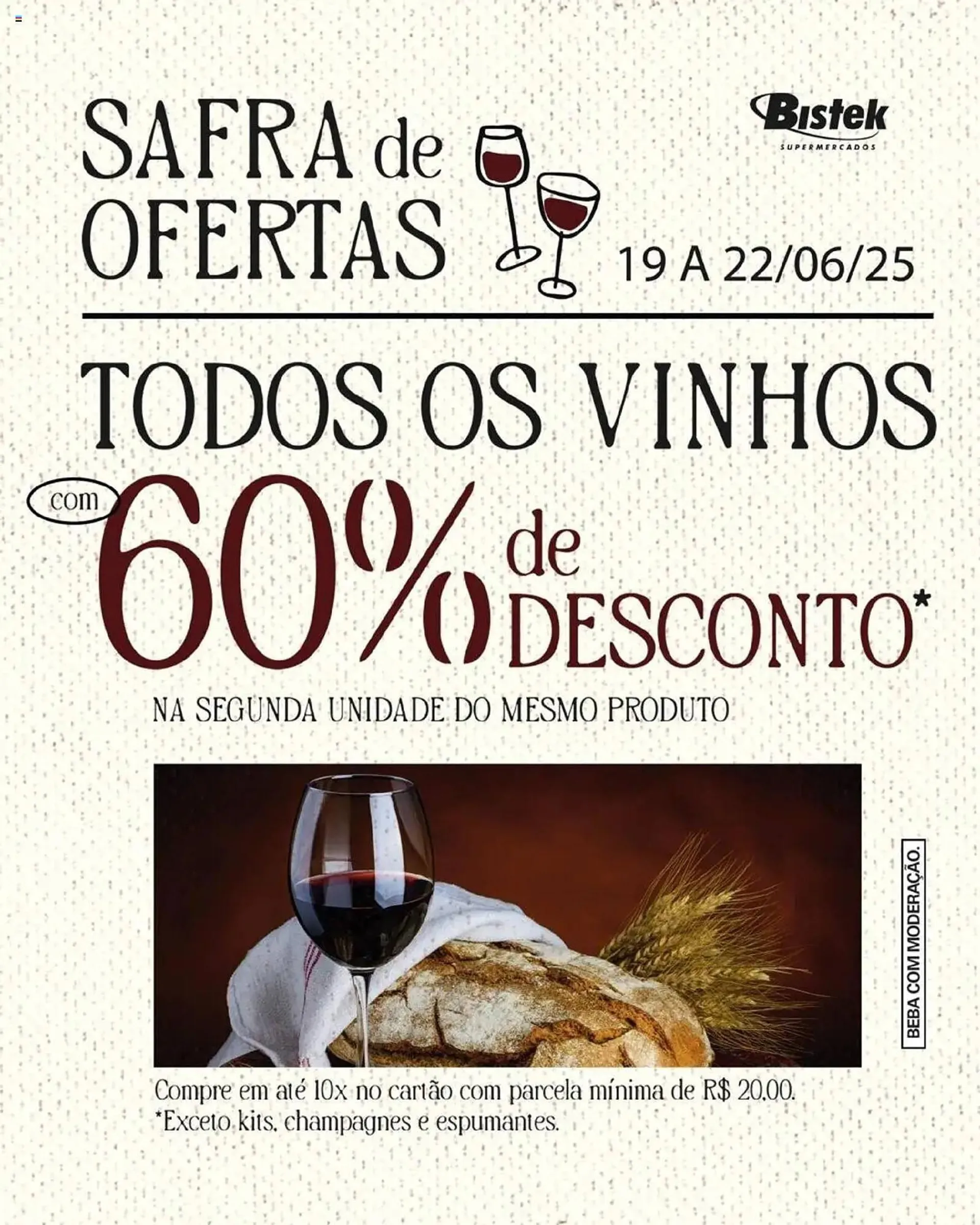 Encarte de Catálogo Bistek Supermercados 19 de junho até 22 de junho 2025 - Pagina 1