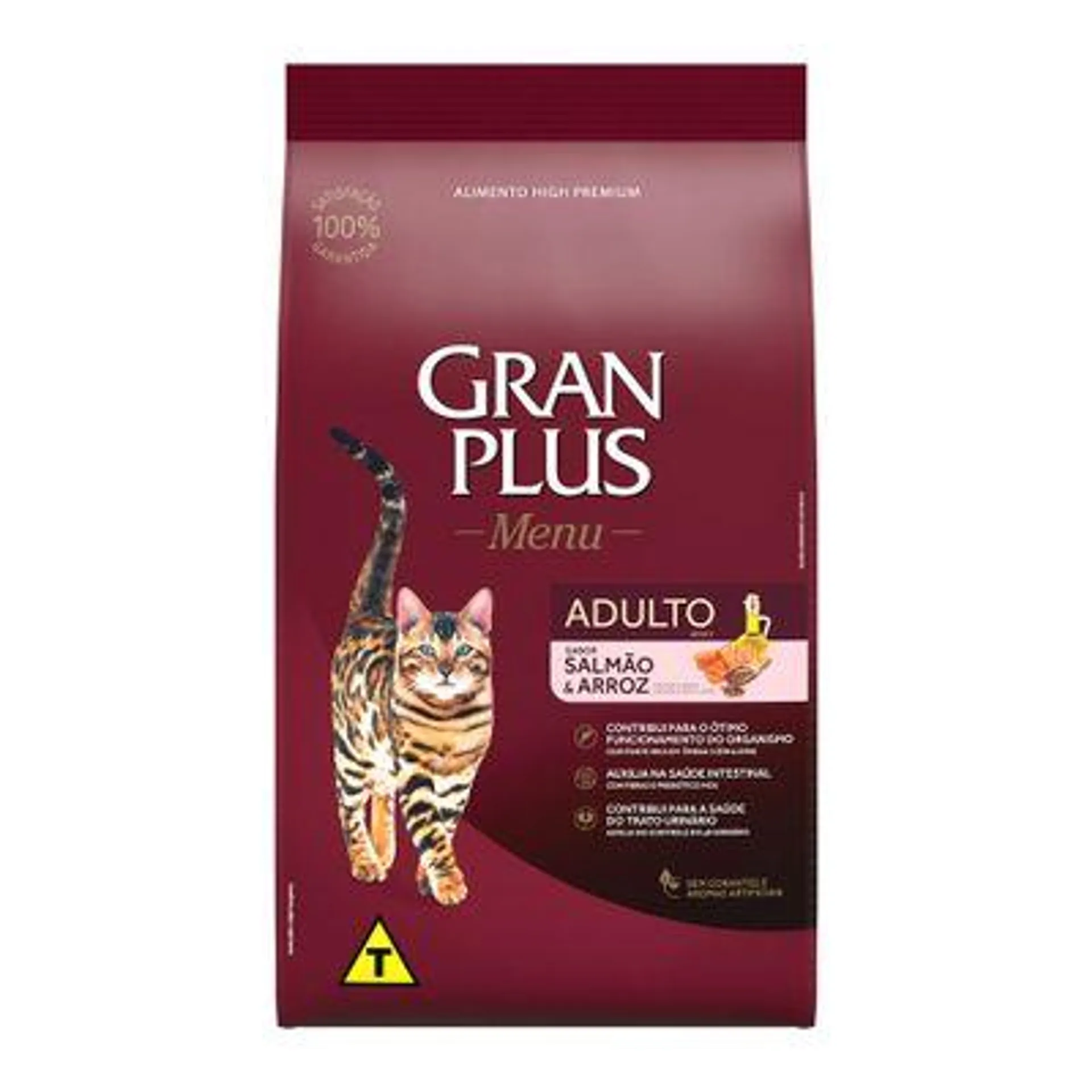 Ração GranPlus Menu Gatos Adultos Salmão e Arroz 1 kg