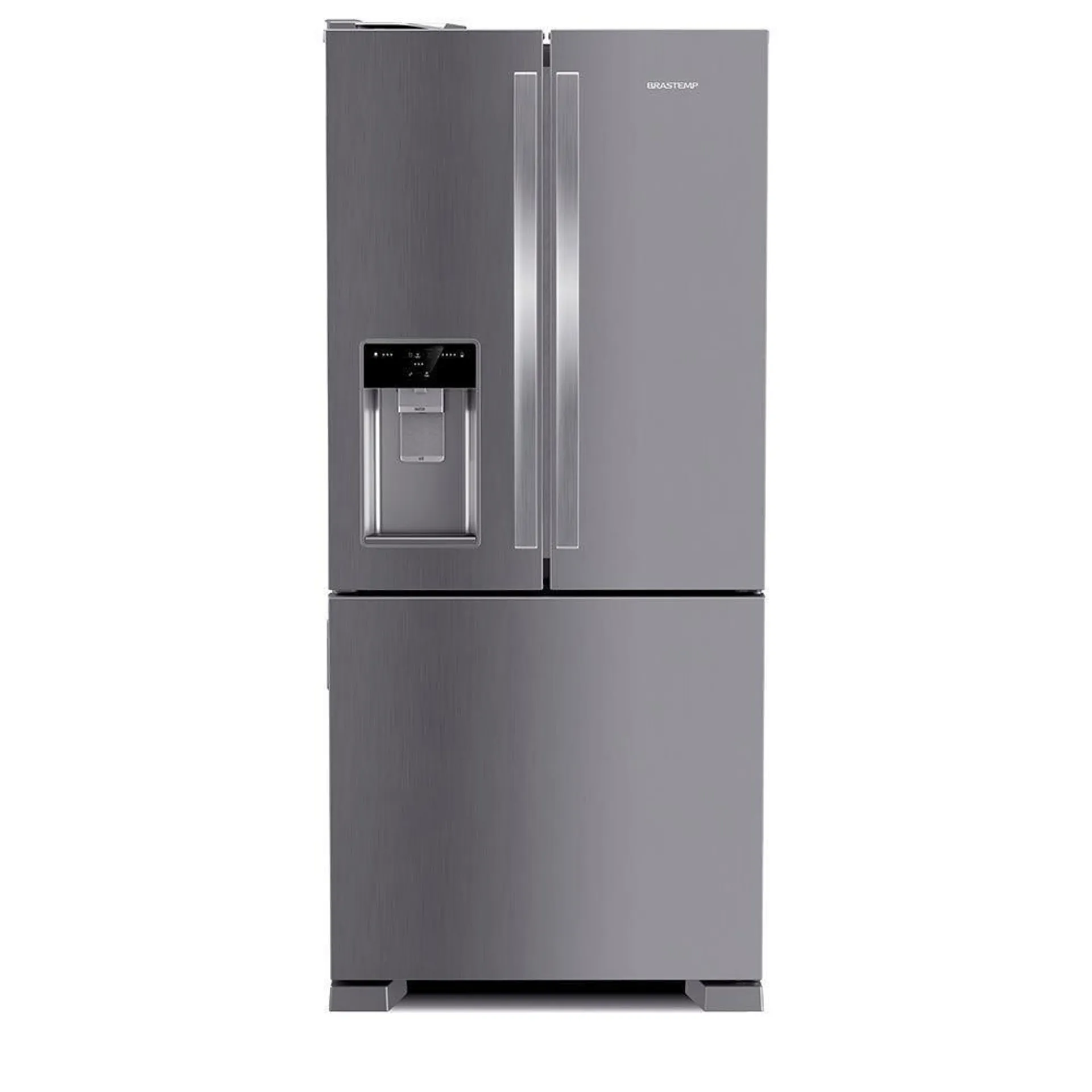 Refrigerador French Door Brastemp de 03 Portas Frost Free com 515 Litros Inox - BRH85AK - 110v