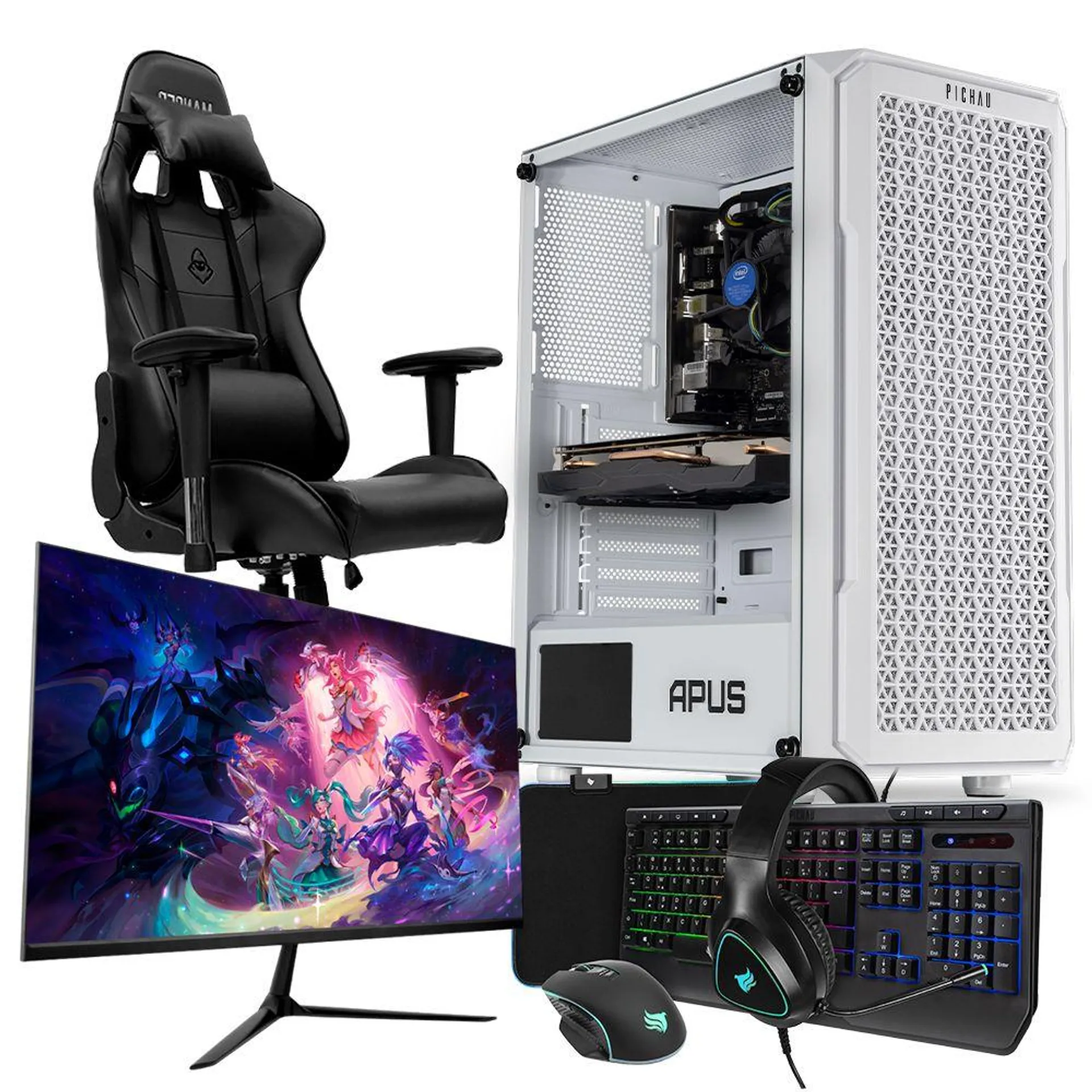 Computador Completo Pichau Gamer Éter VI, Intel i5-13400F, GeForce RTX 4060 8GB, 16GB DDR4, SSD M.2 480GB + Monitor + Cadeira + Kit Periféricos