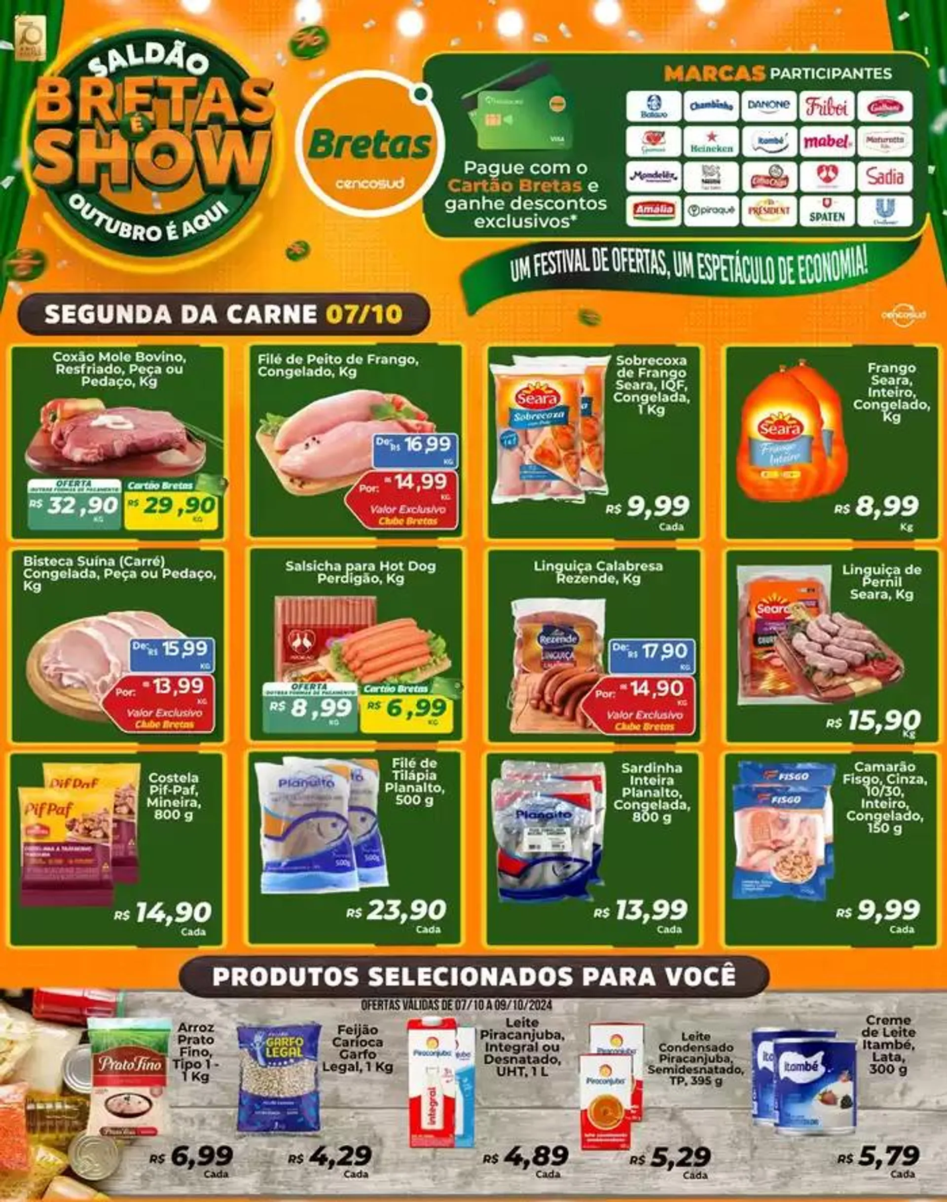 Encarte de Ofertas Bretas Supermercados 7 de outubro até 9 de outubro 2024 - Pagina 1