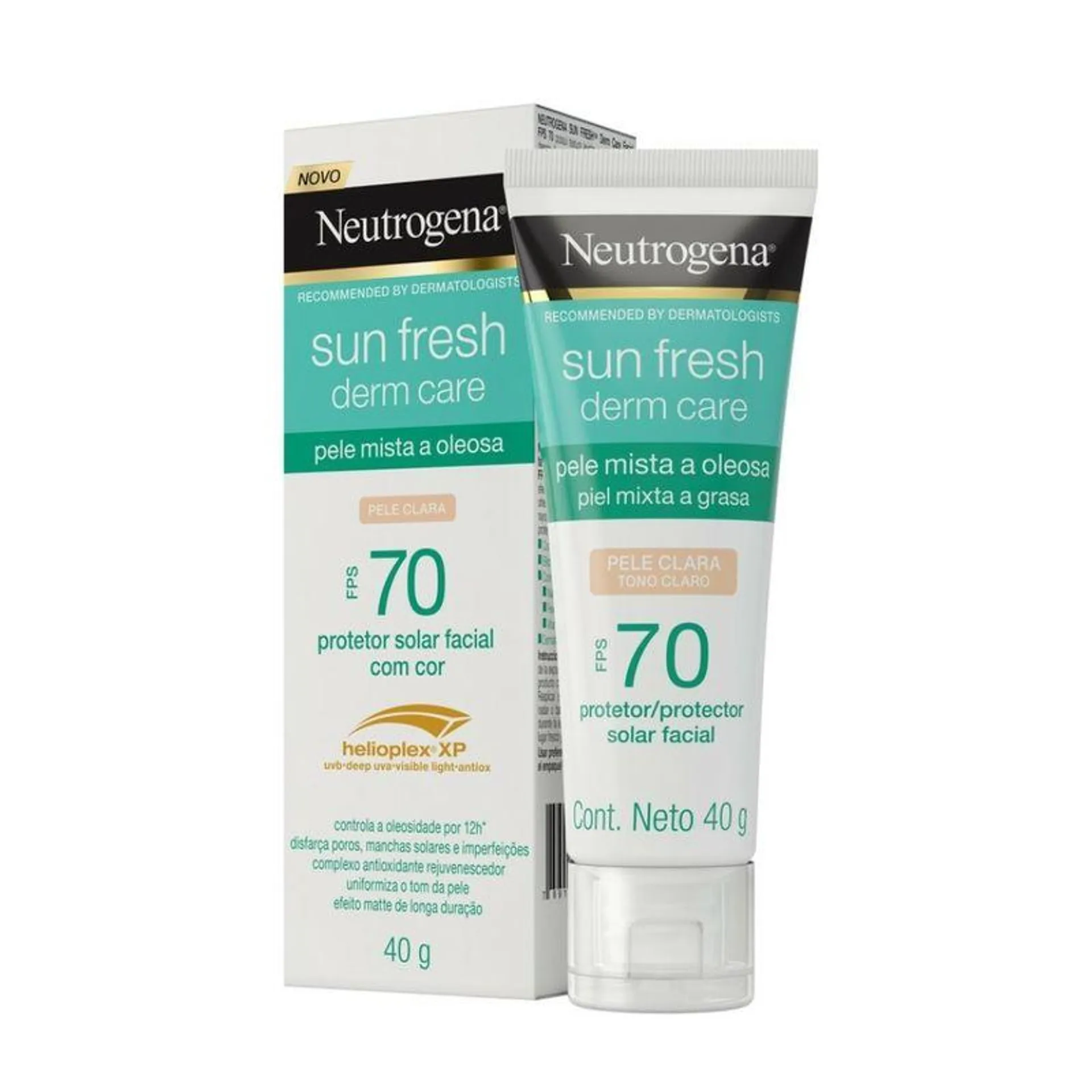 Protetor Solar Facial Neutrogena Sun Fresh Oily Skin Pele Clara FPS 70 40g