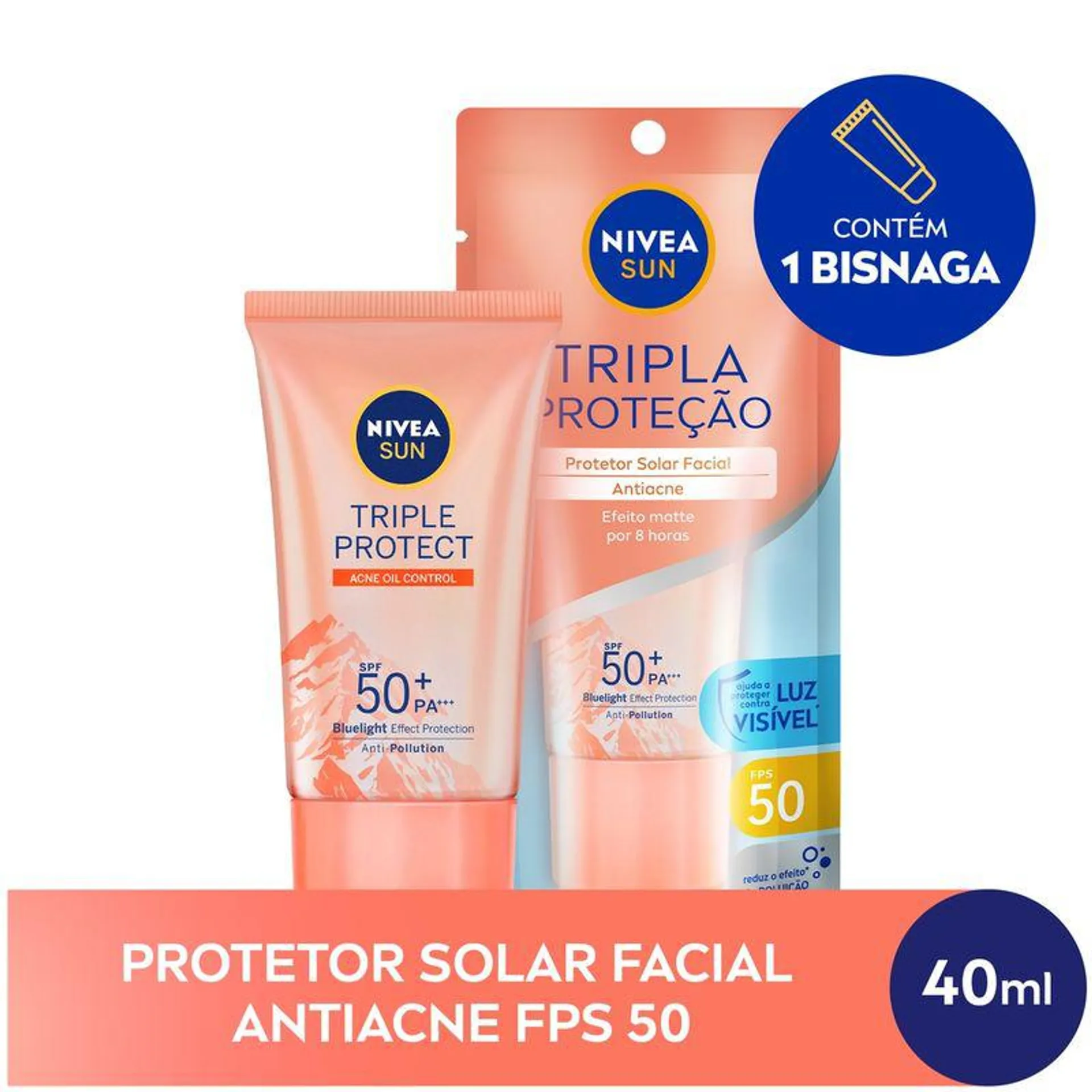 Protetor Solar Nivea Facial Antiacne Fps50 40ml