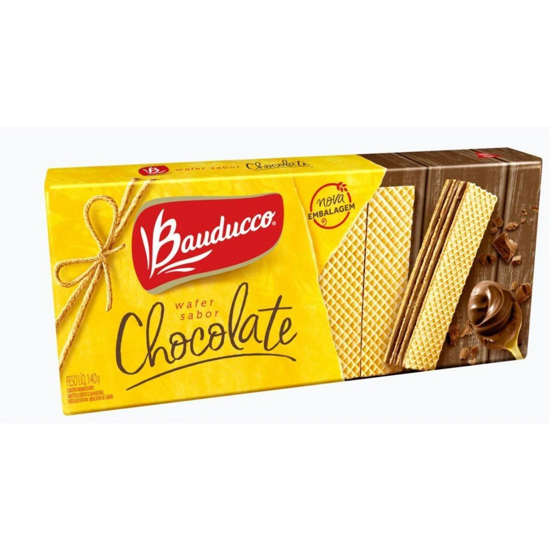 Biscoito BAUDUCCO Wafer de Chocolate Pacote 140g