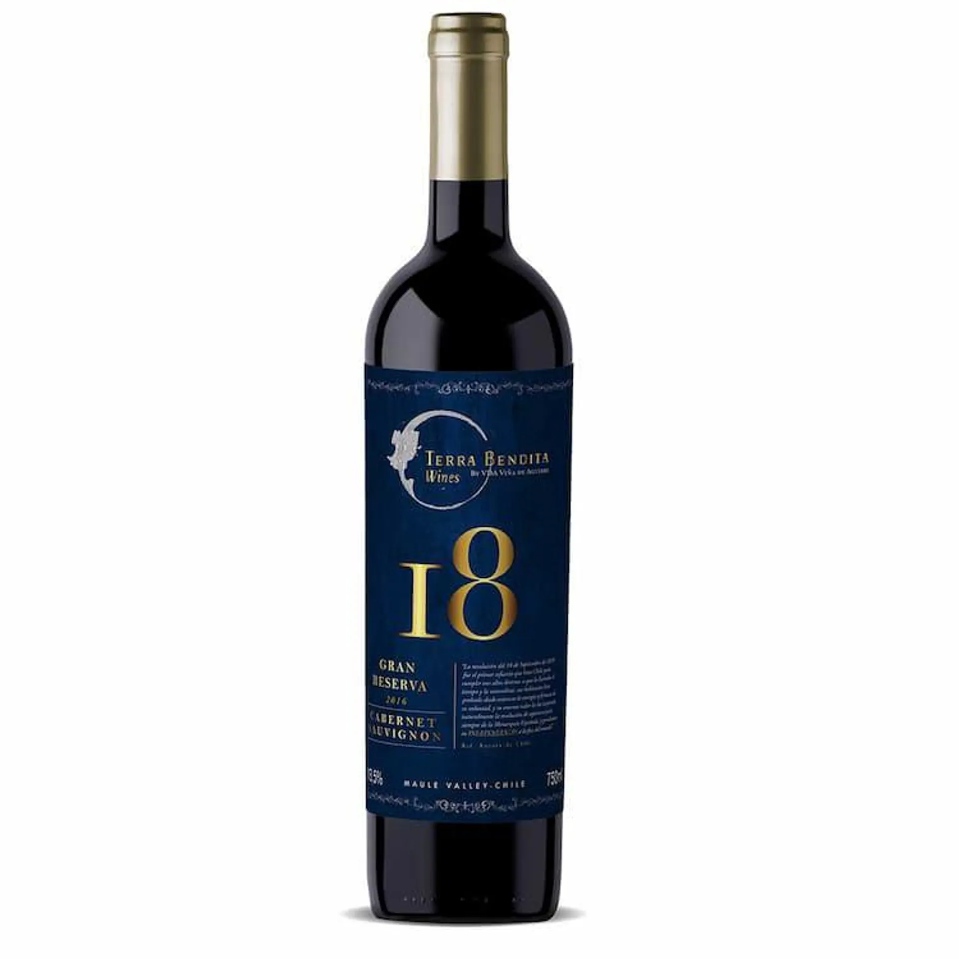 Vinho Tinto Chileno 18 Valle del Maule Cabernet Sauvignon Gran Reserva 750 ml