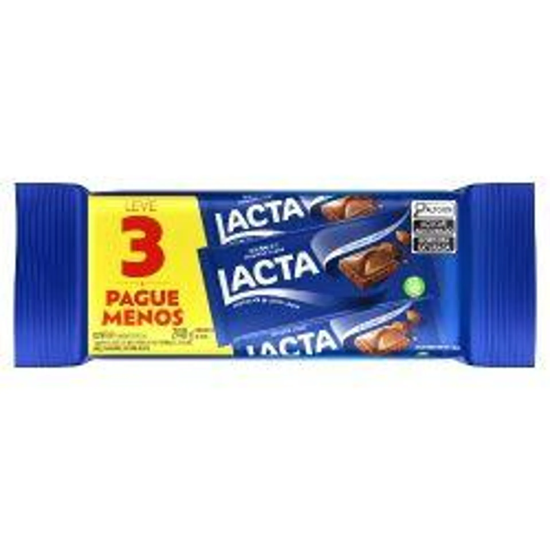 Pack Chocolate Ao Leite Lacta Pacote 240g 3 Unidades De 80g Cada Leve Mais Pague Menos