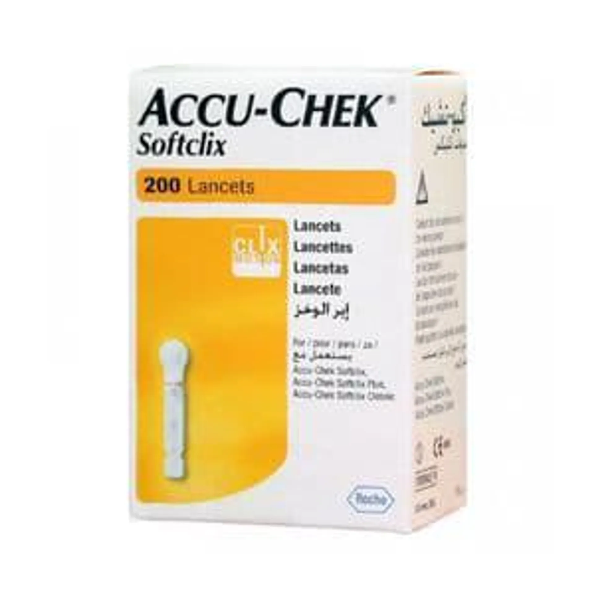 Lancetas Accu Chek Softclix Para Controle de Glicemia 200 Unidades