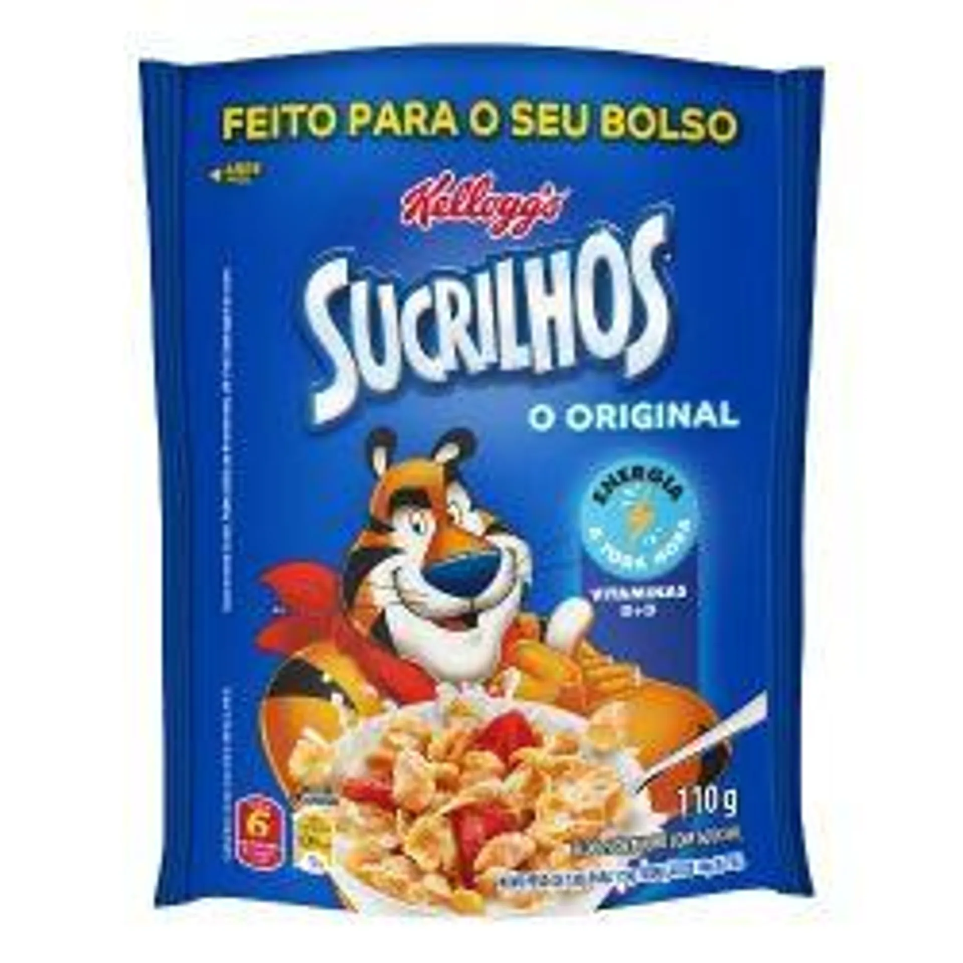 Cereal Matinal Original Flocos De Milho Com Açúcar Kellogg`s Sucrilhos Pacote 110g