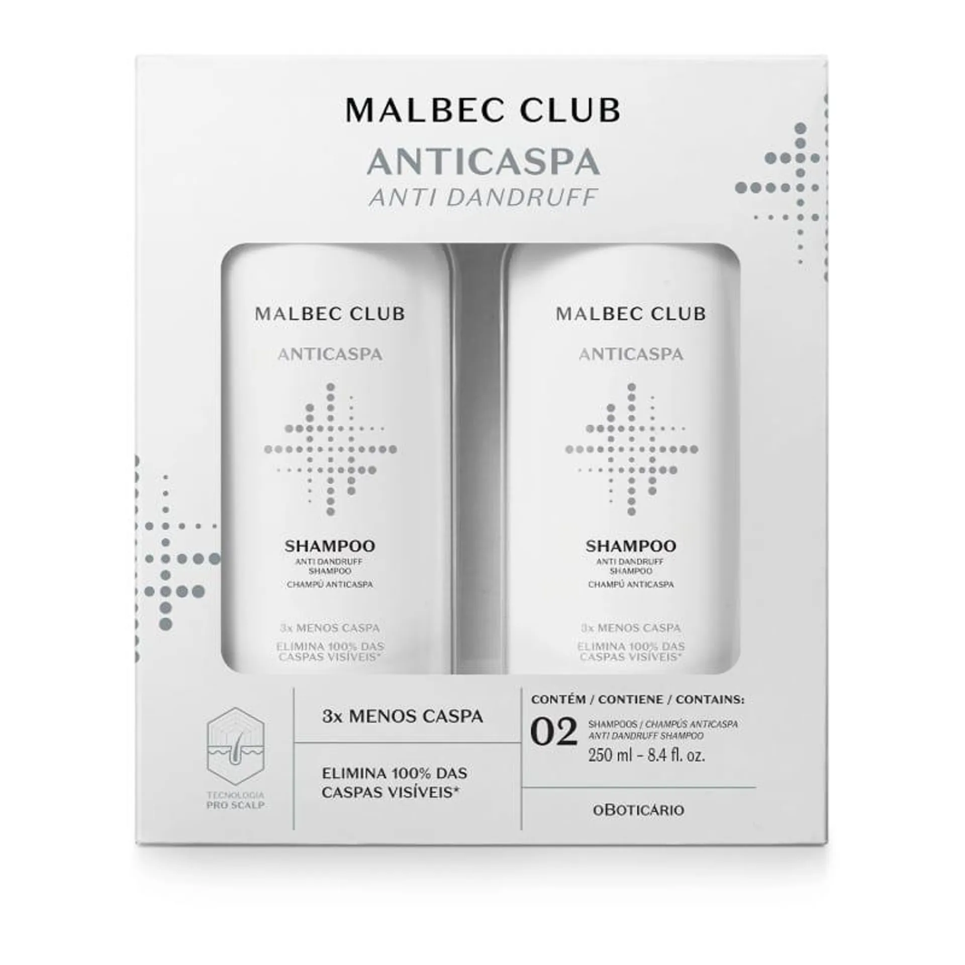 Kit Malbec Club Shampoo Anticaspa (2 itens)