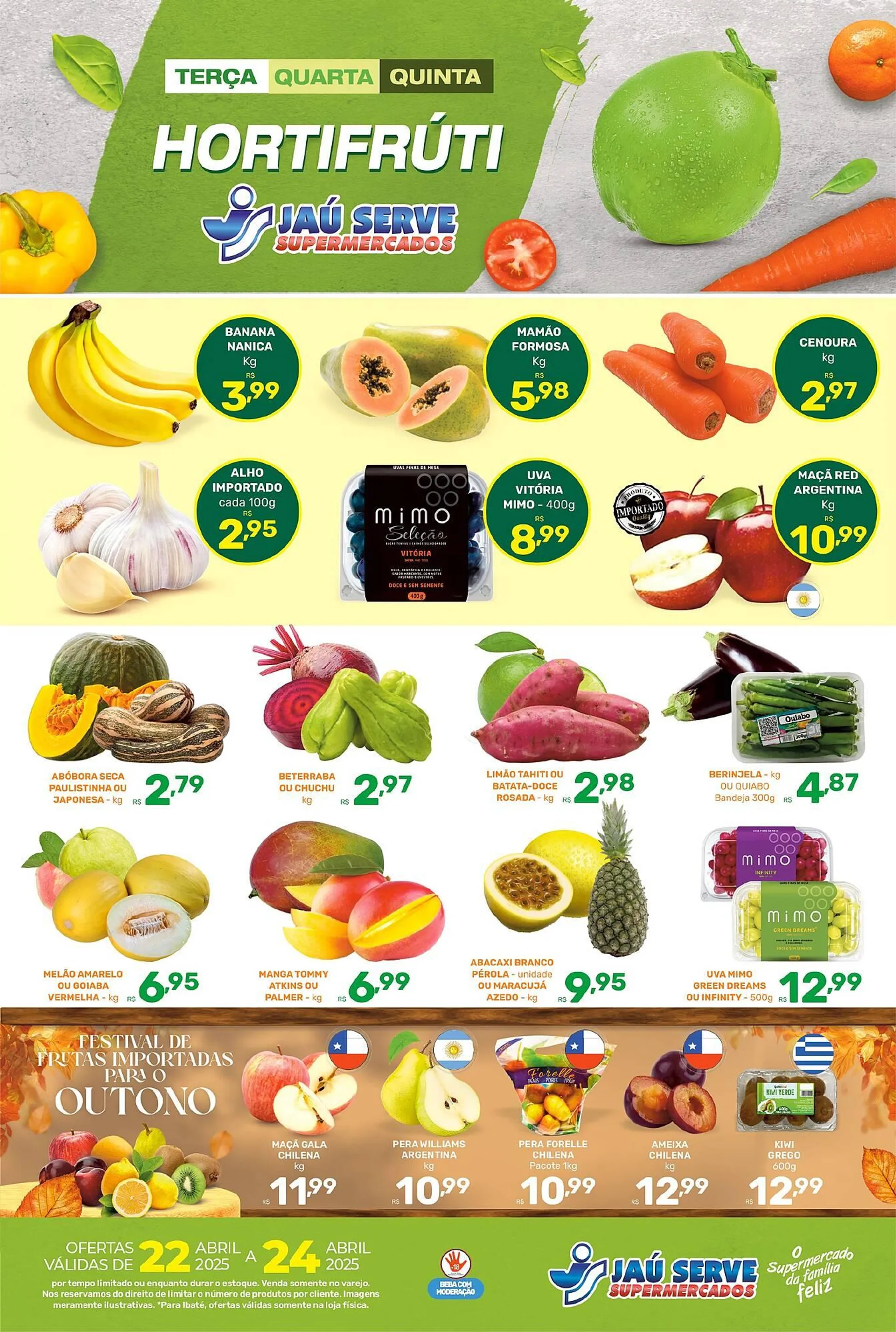 Encarte de Catálogo Supermercados Jau Serve 22 de abril até 24 de abril 2025 - Pagina 1