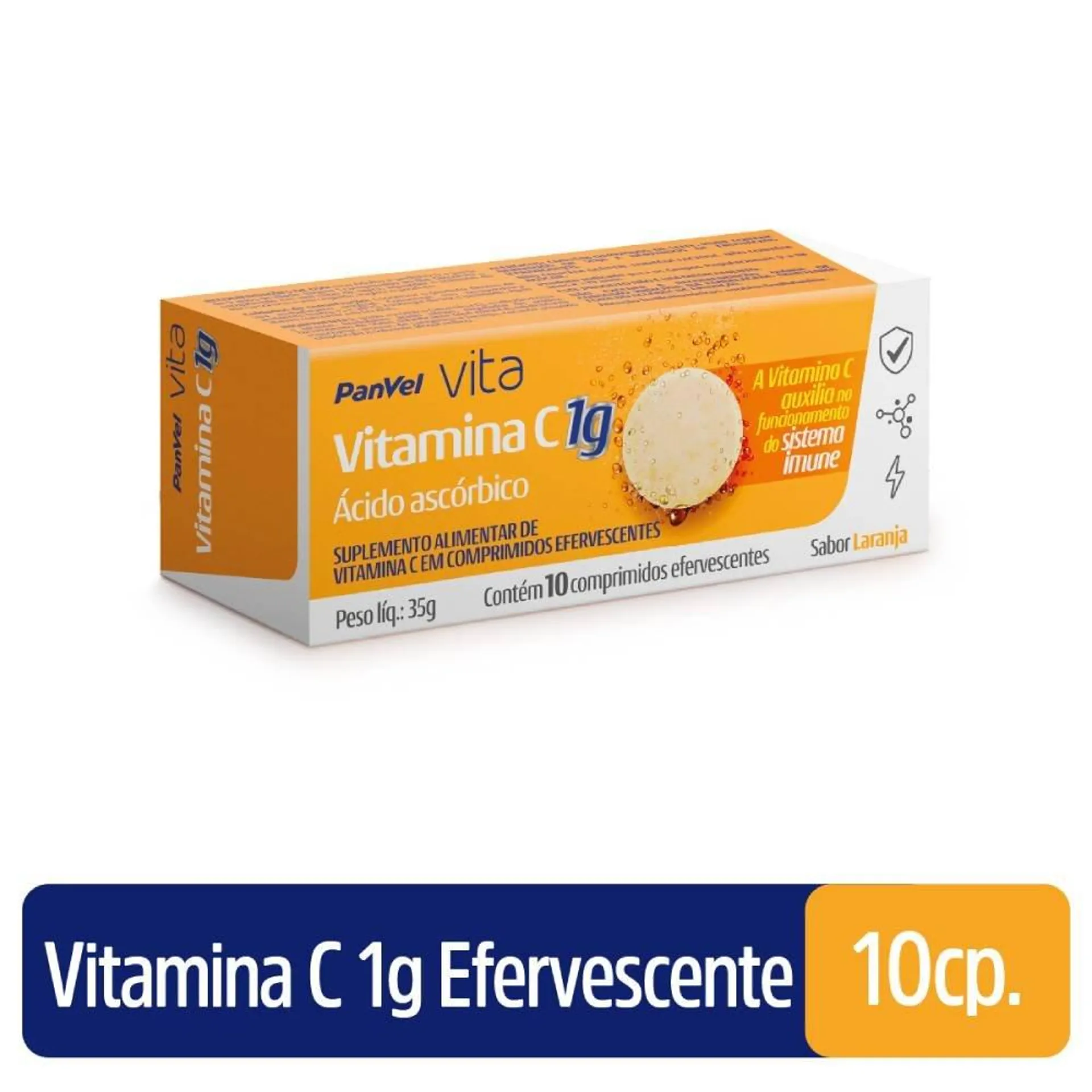 Vitamina C 1g Panvel Vita 10 Comprimidos Efervescentes