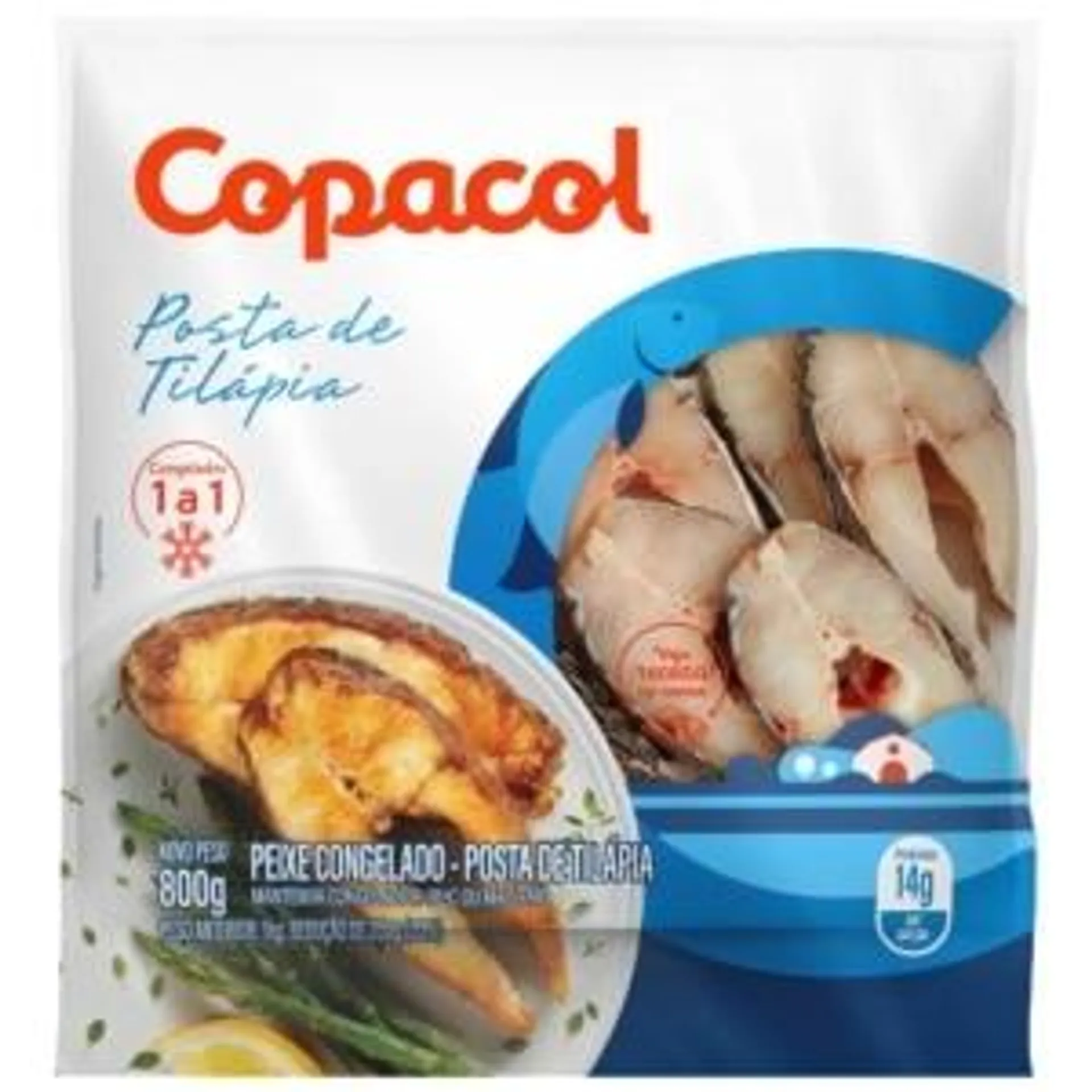 Postas de Tilápia Congelada Copacol 800G