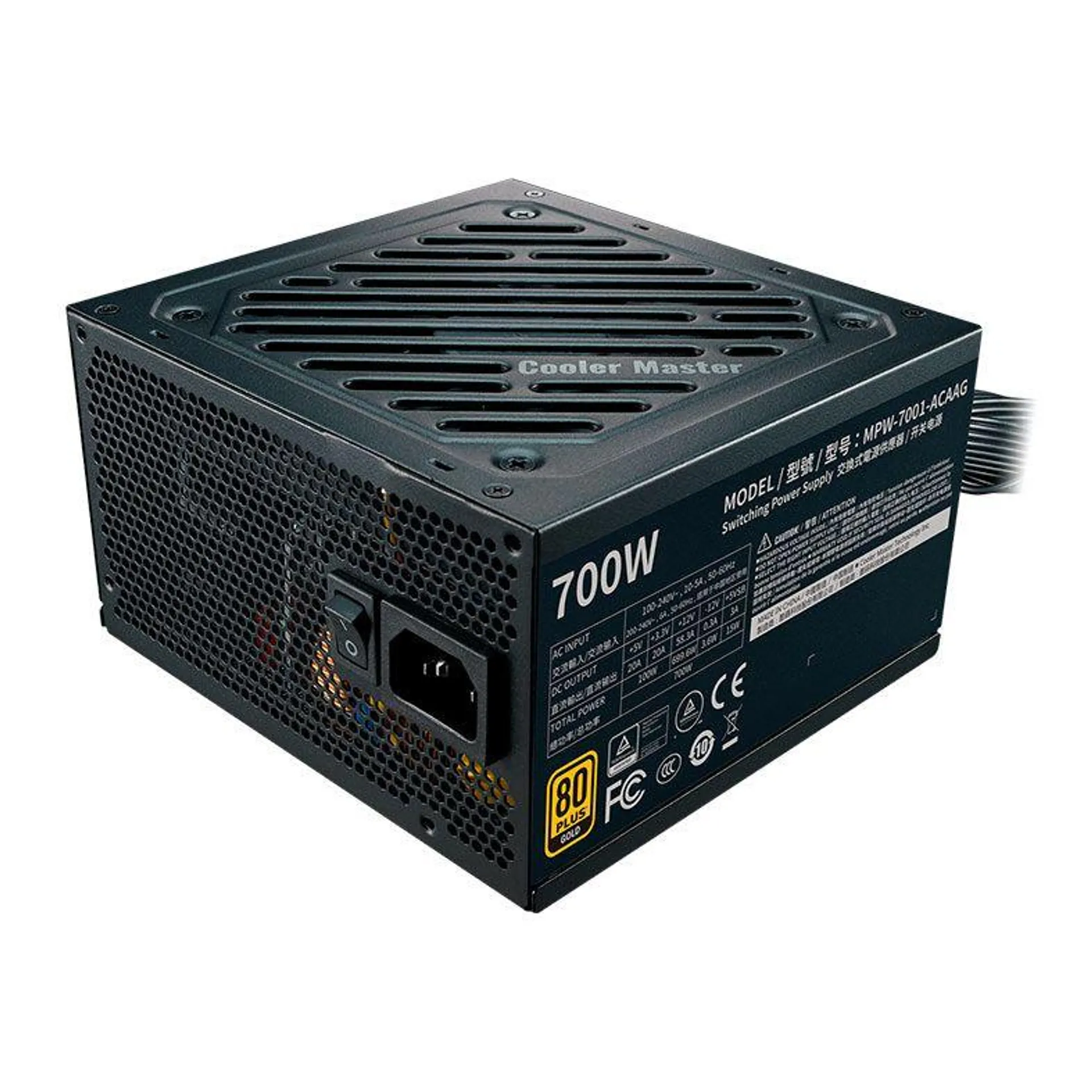 Fonte Cooler Master G700 Gold, 700W, 80 Plus Gold, Preto, MPW-7001-ACAAG-BR