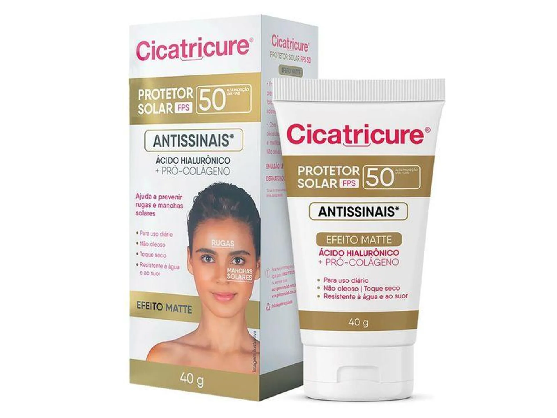 Protetor Solar Facial Antissinais Cicatricure Efeito Matte FPS50 40g