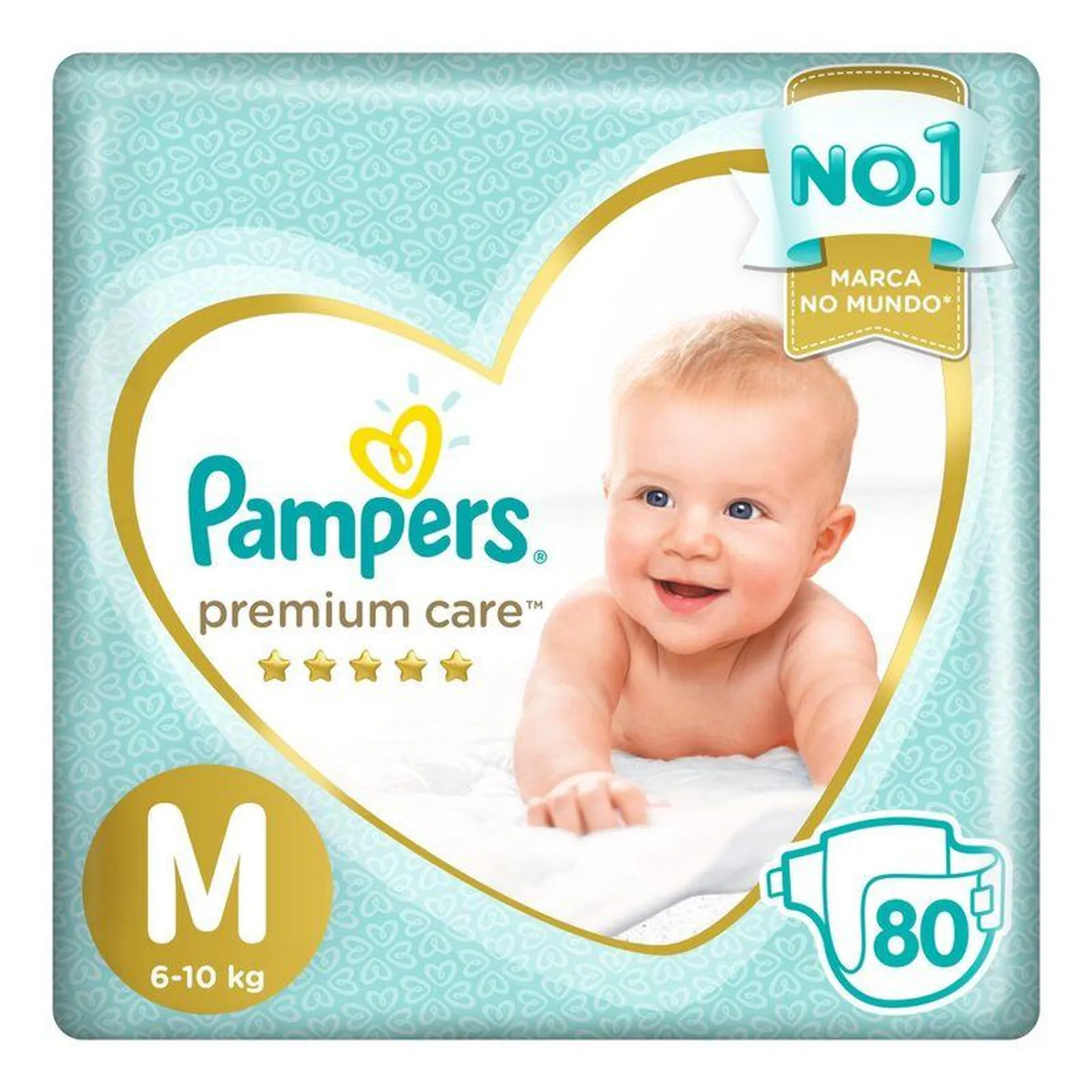 Fralda Pampers Premium Care M - 80 unidades