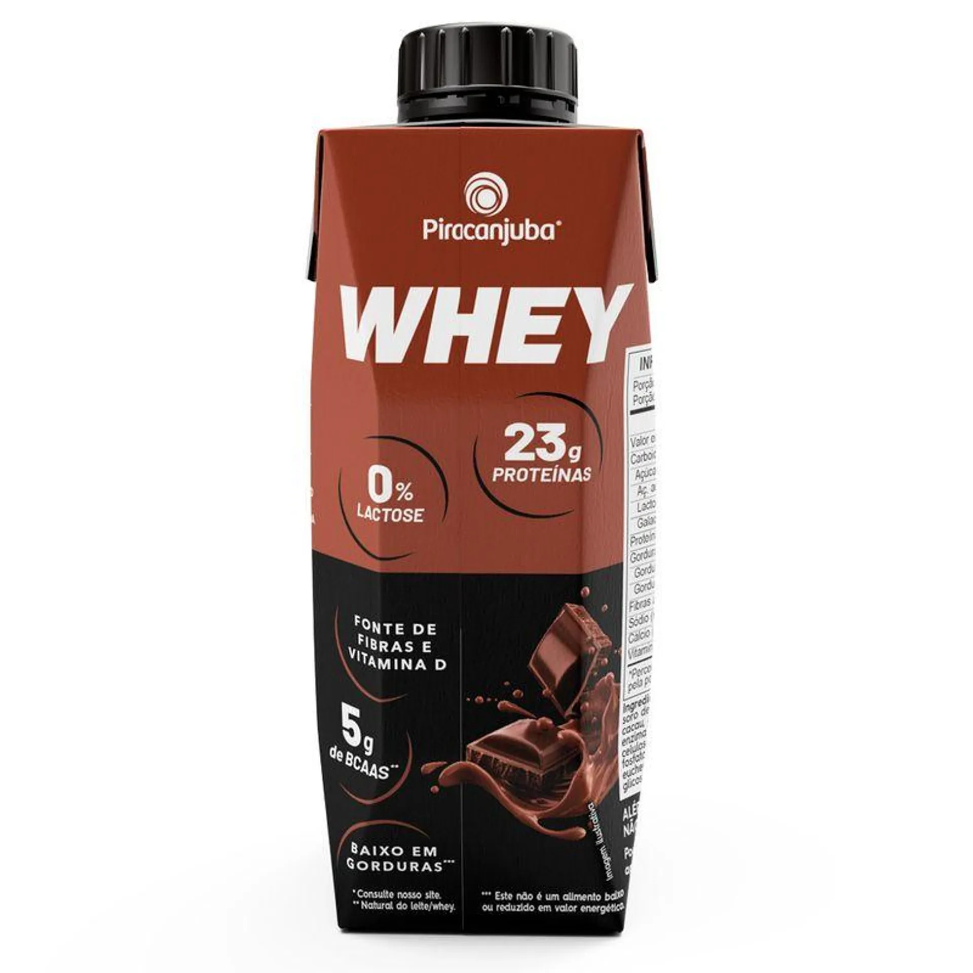 Bebida Láctea Uht Piracanjuba Whey 23g Proteinas Zero Lactose Cacau 250ml