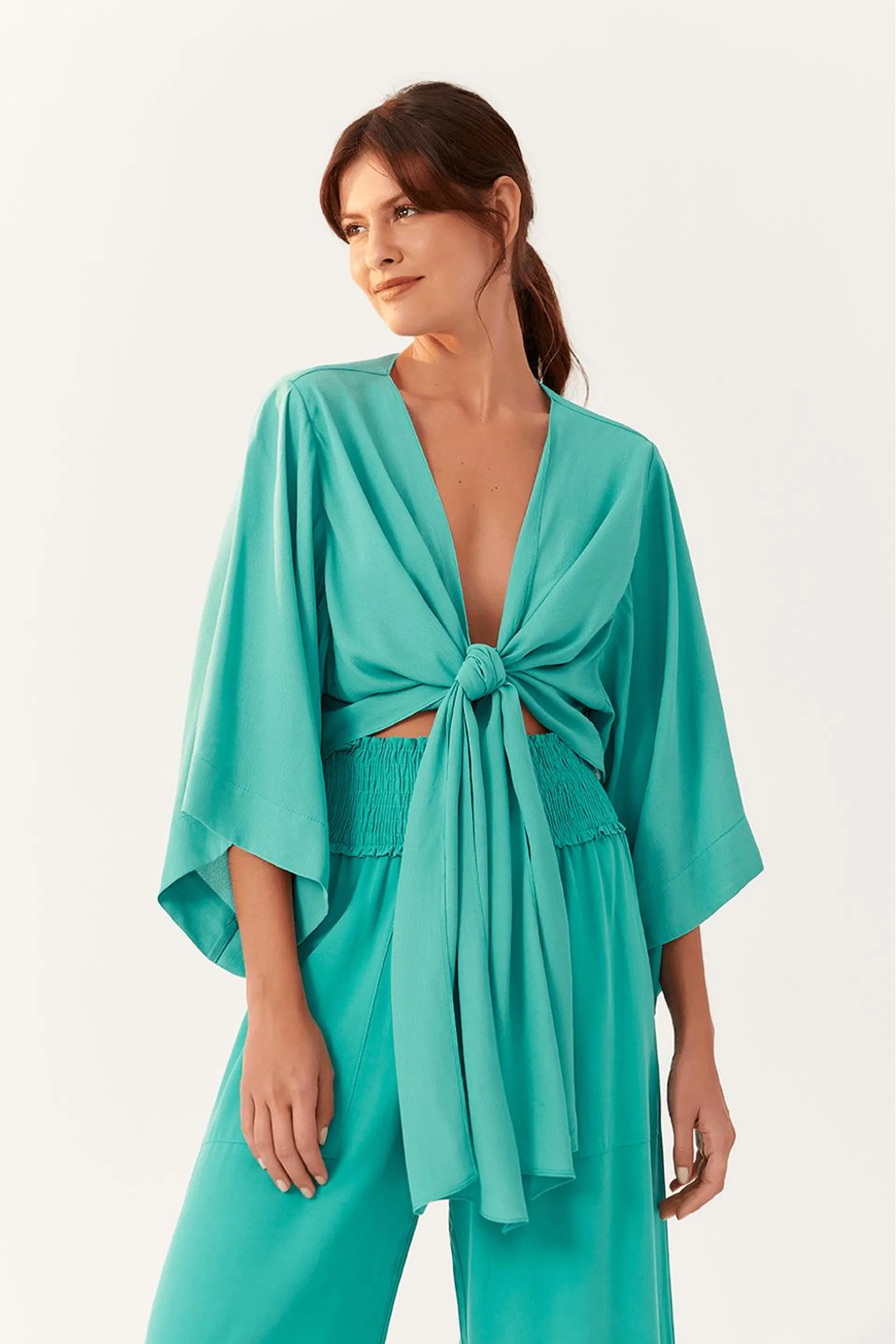 Blusa Crepe Mangão Bf