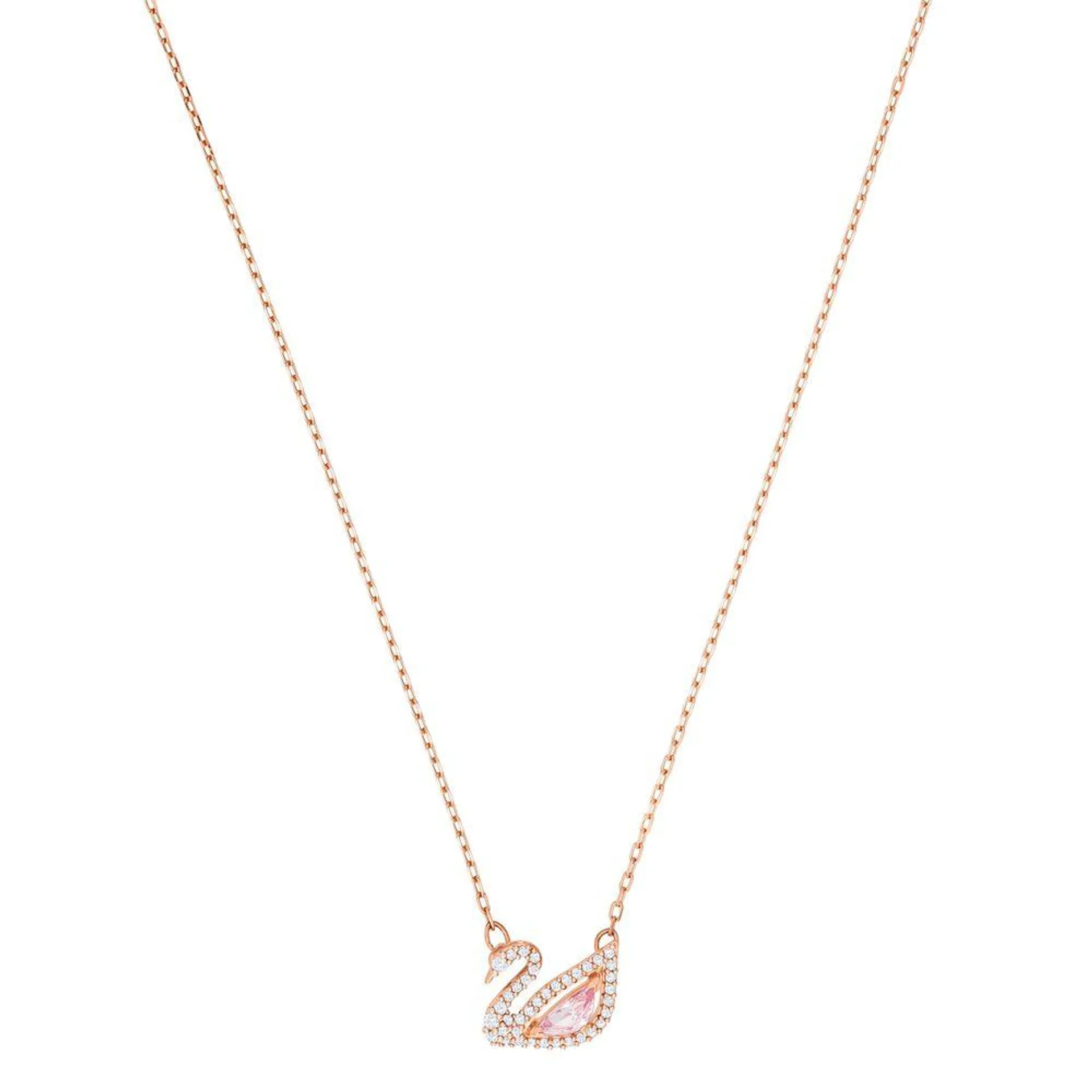 Colar Dazzling Swan, Multicolor, Revestido em Tom de Ouro Rosa